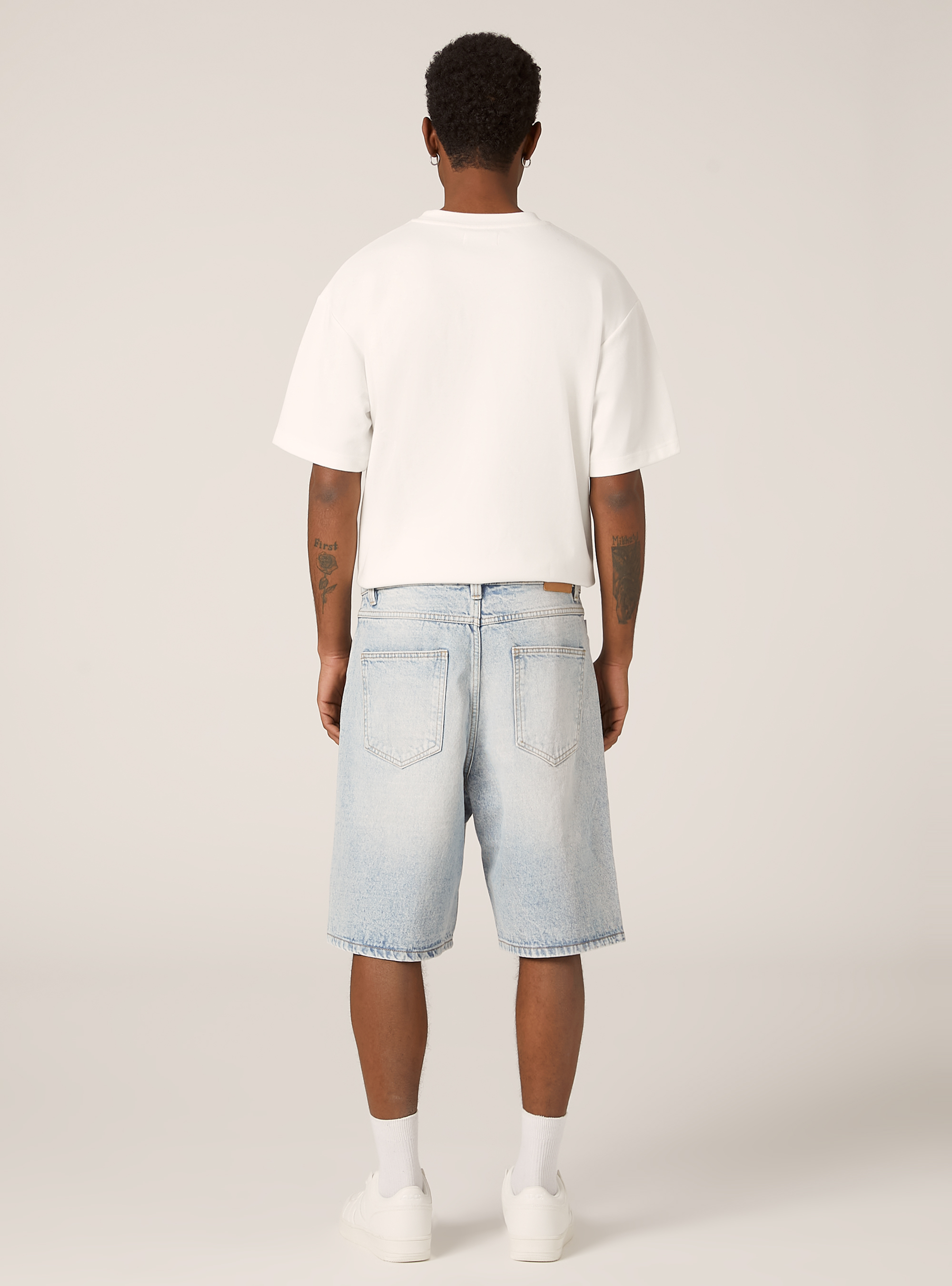 Bermuda loose fit en denim, D008 SUPER LIGHT BLUE