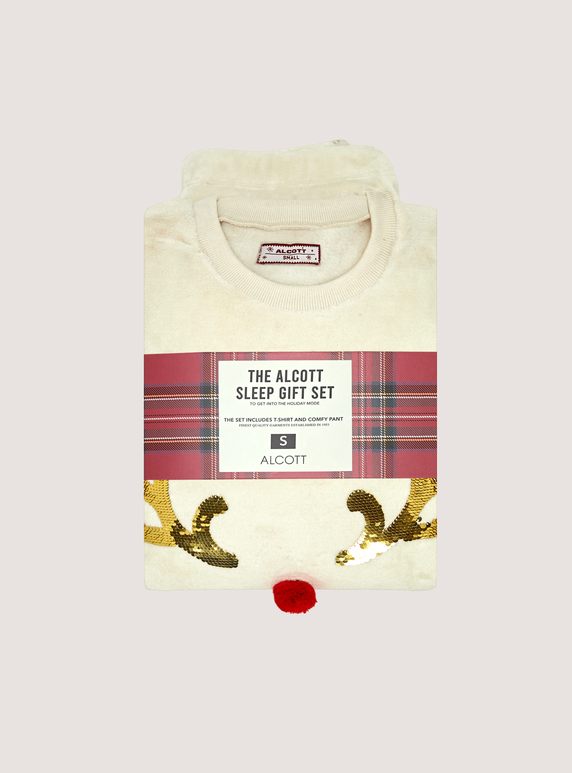 Christmas Collection soft touch pyjamas, WH1 OFF WHITE
