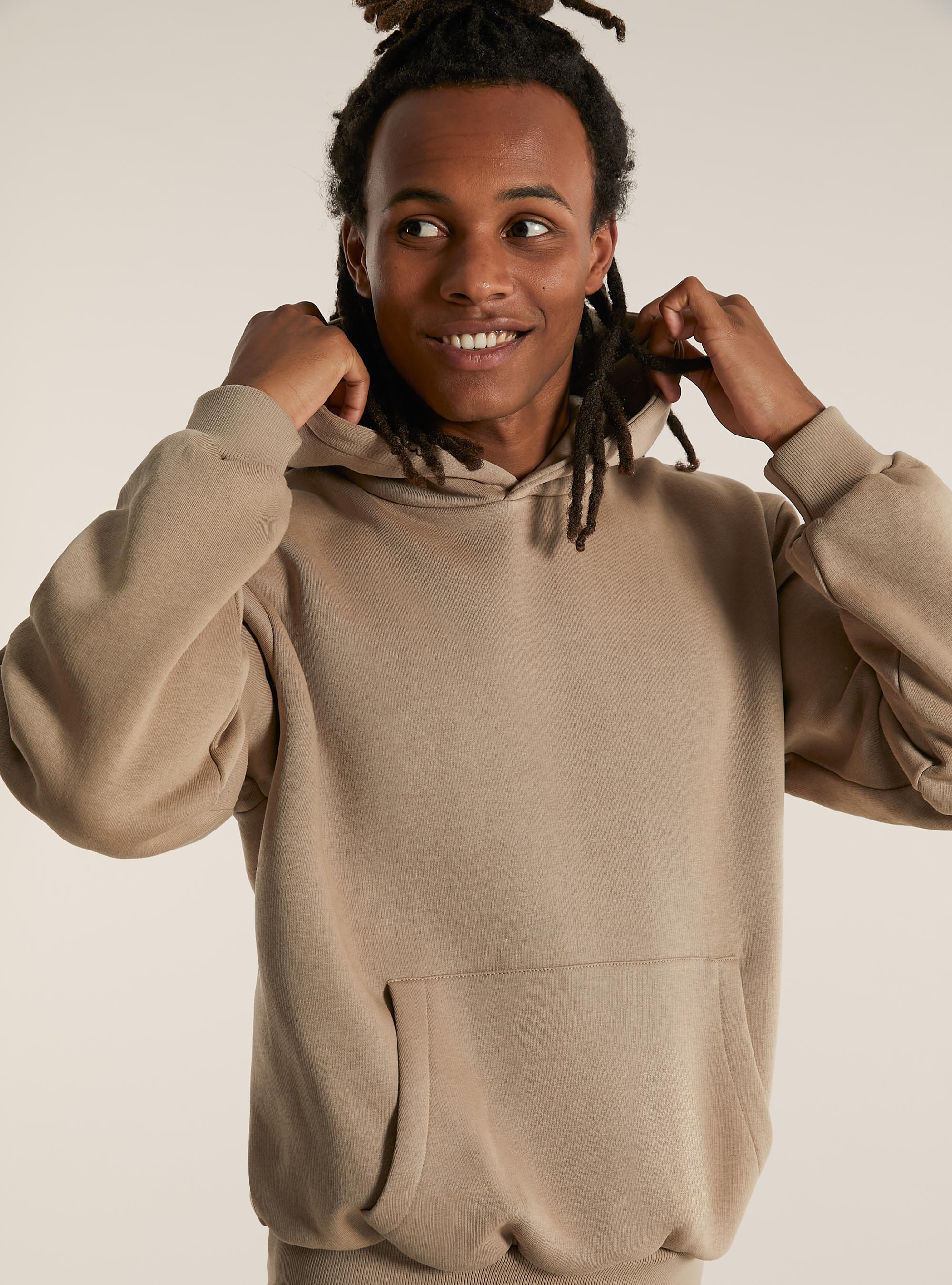 Sudadera con capucha Boxy Fit, BG1 BEIGE DARK