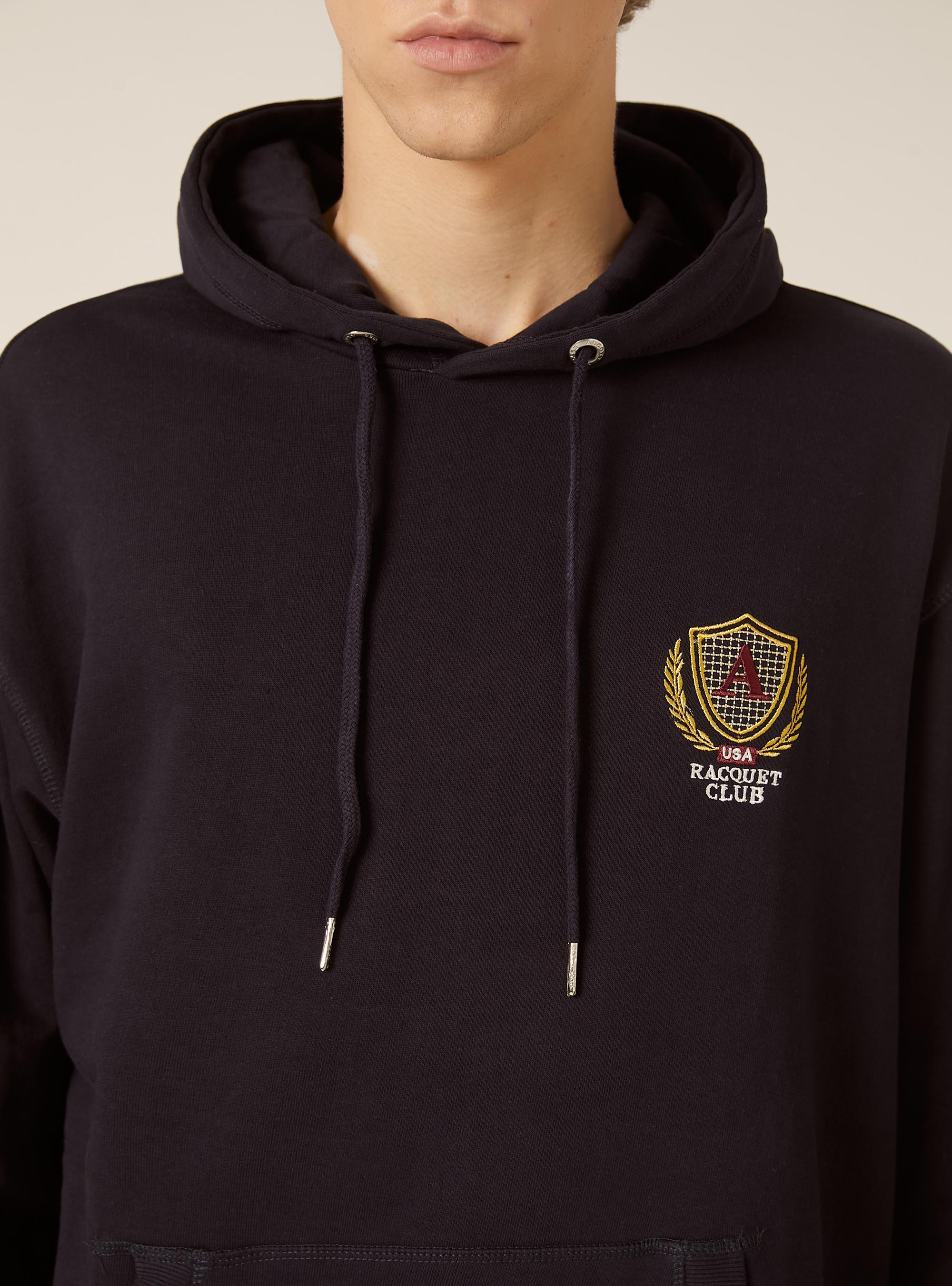 Hooded sweatshirt with cotton patch, BLUE NAVY