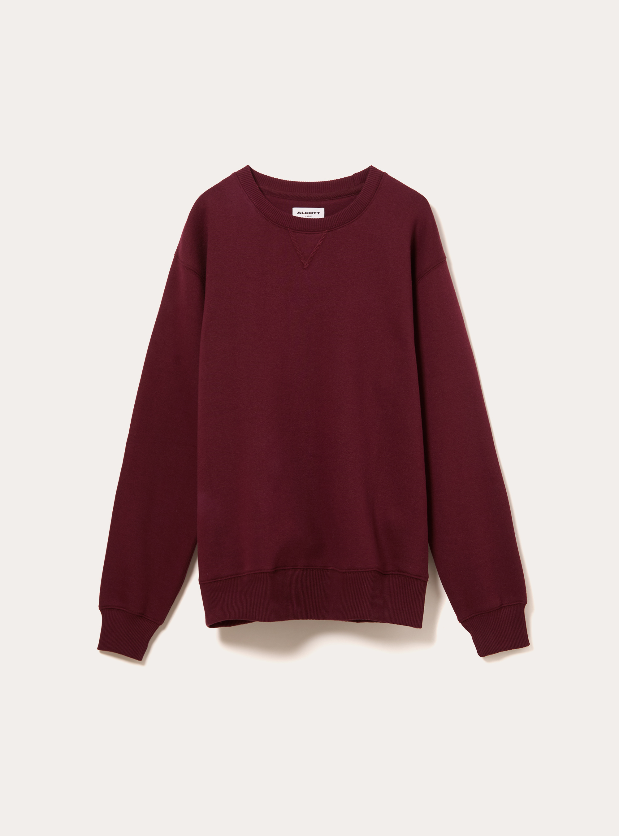 Solid color crew neck sweatshirt, BO1 BORDEAUX DARK