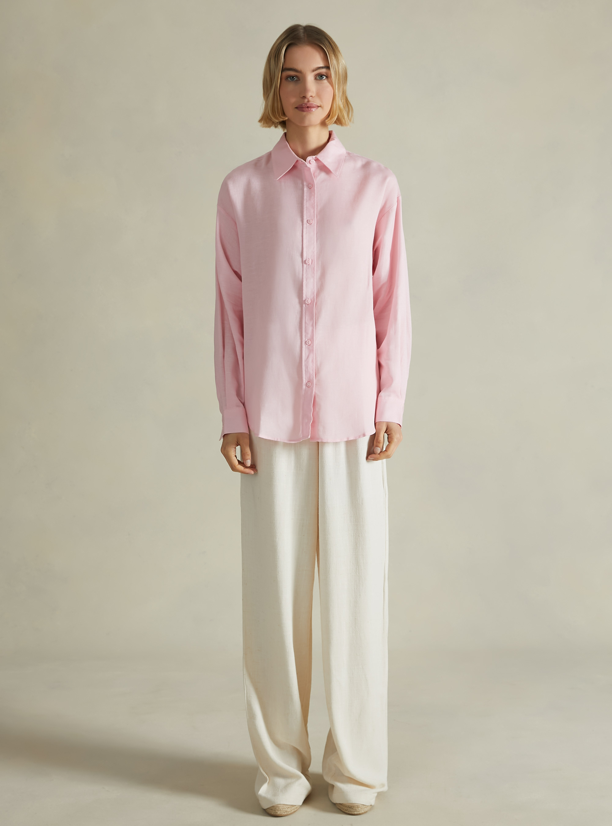 Chemise en lin coupe confort, PK2 PINK MEDIUM