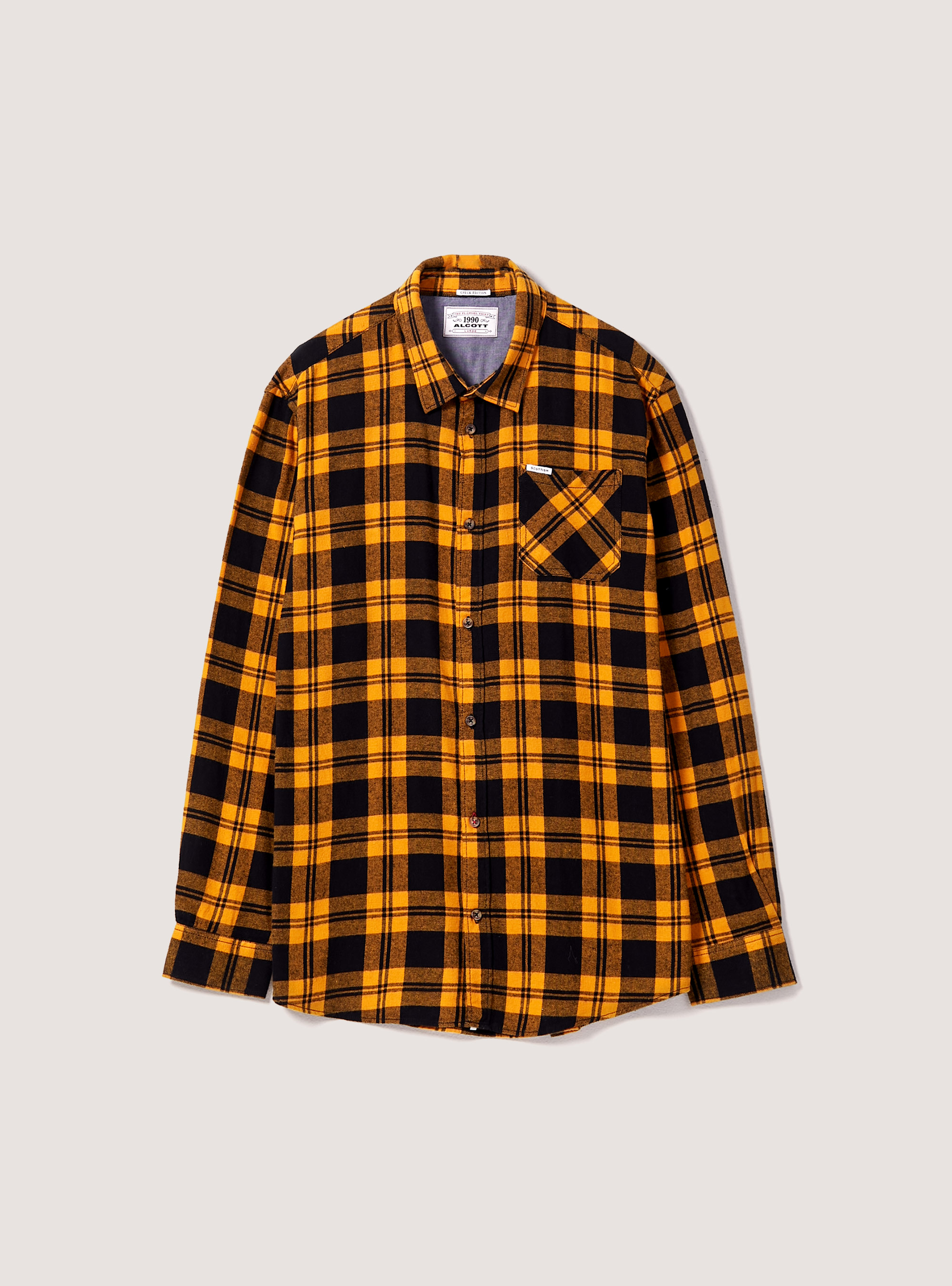 Checked Flannel Shirt, SE2 SENAPE MEDIUM