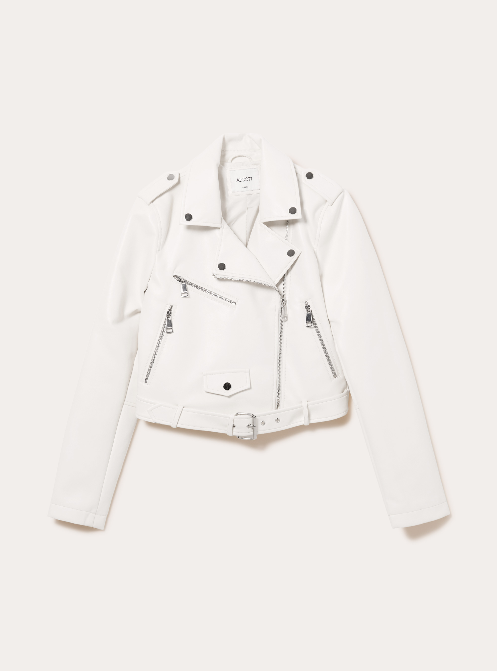 Chaqueta motera efecto piel, WH2 WHITE