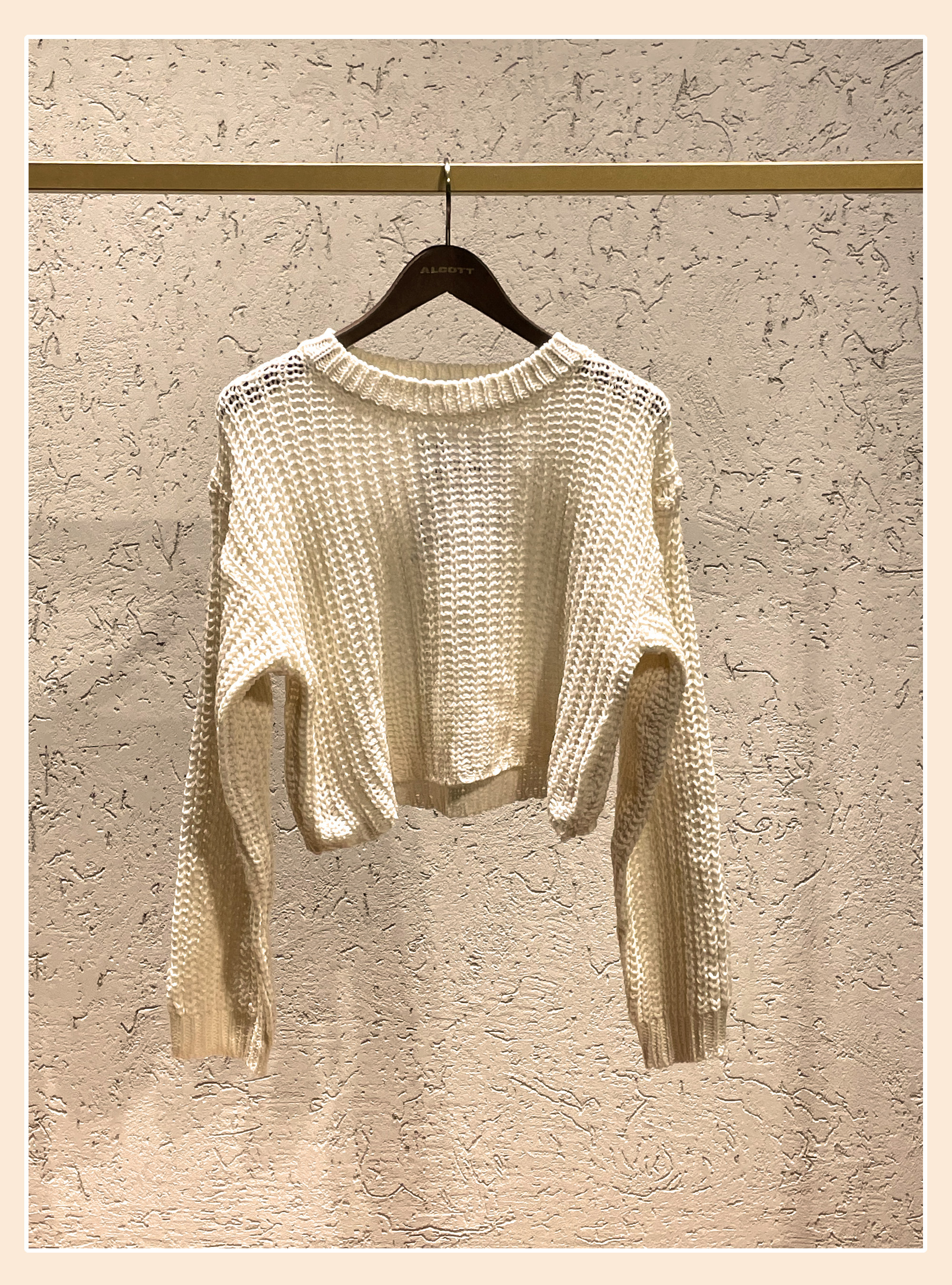 Pullover cropped soft touch FIGMENTS, WHITE