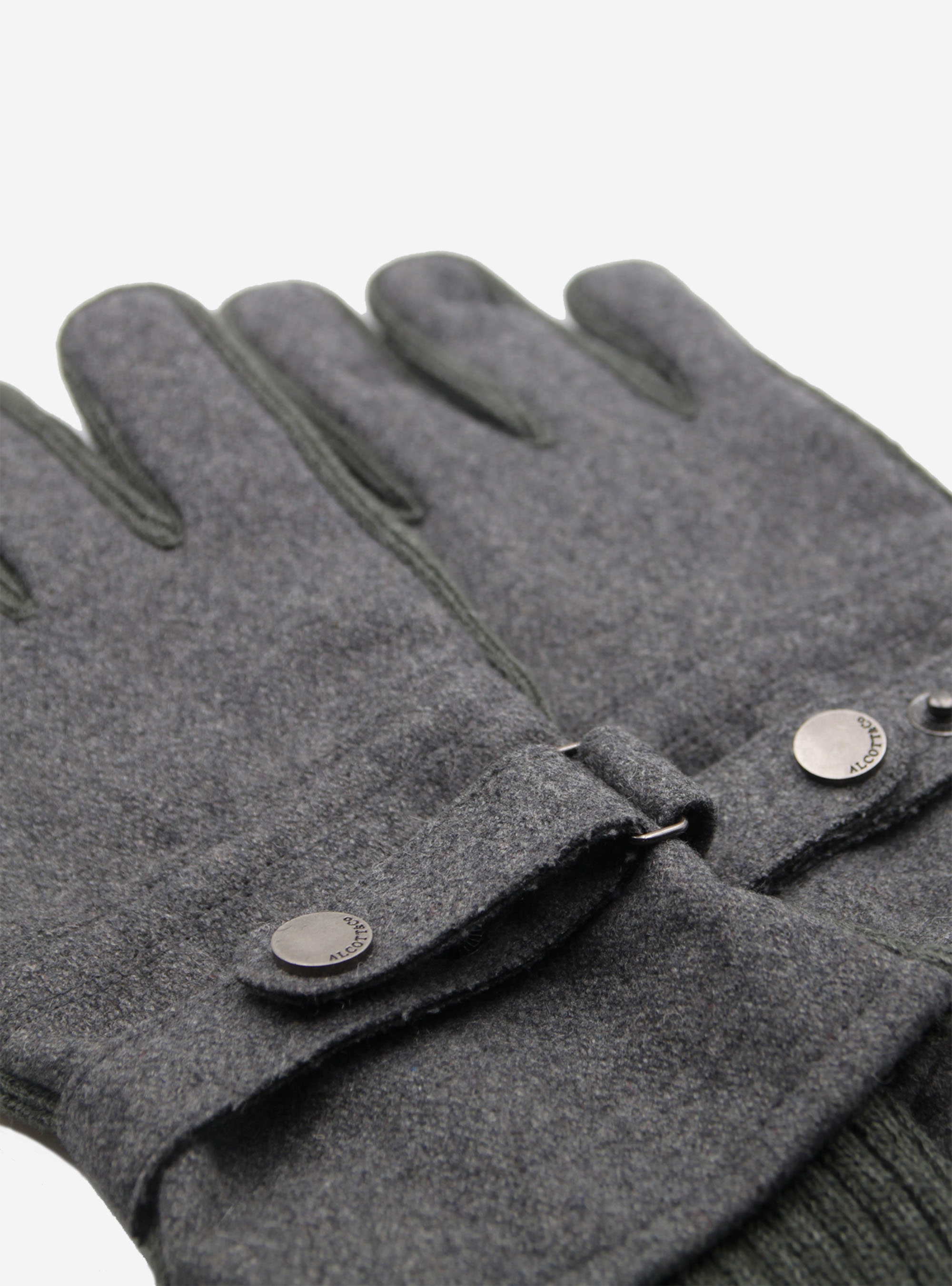 WOOL MIXED GLOVES, GREY