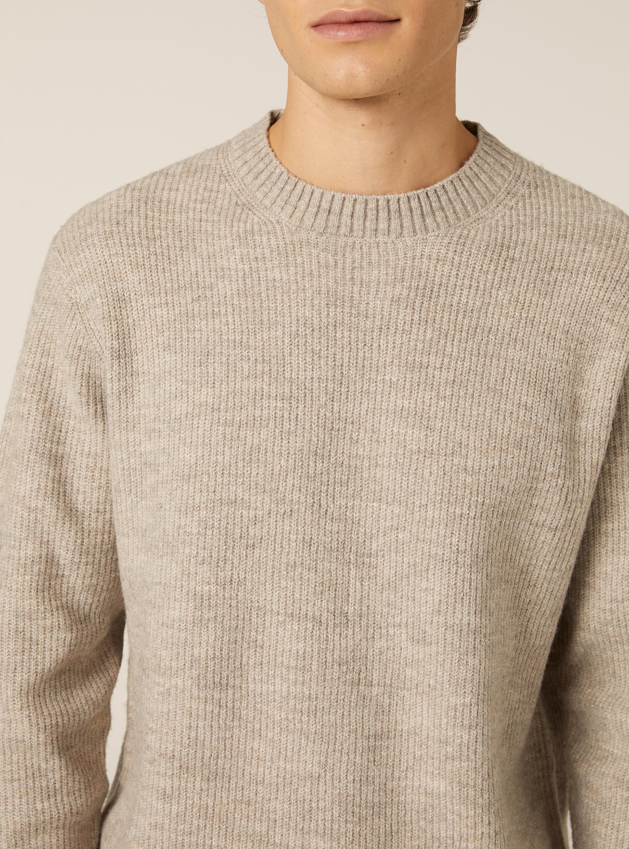 Pull-over doux à cotes, BG2 BEIGE MEDIUM