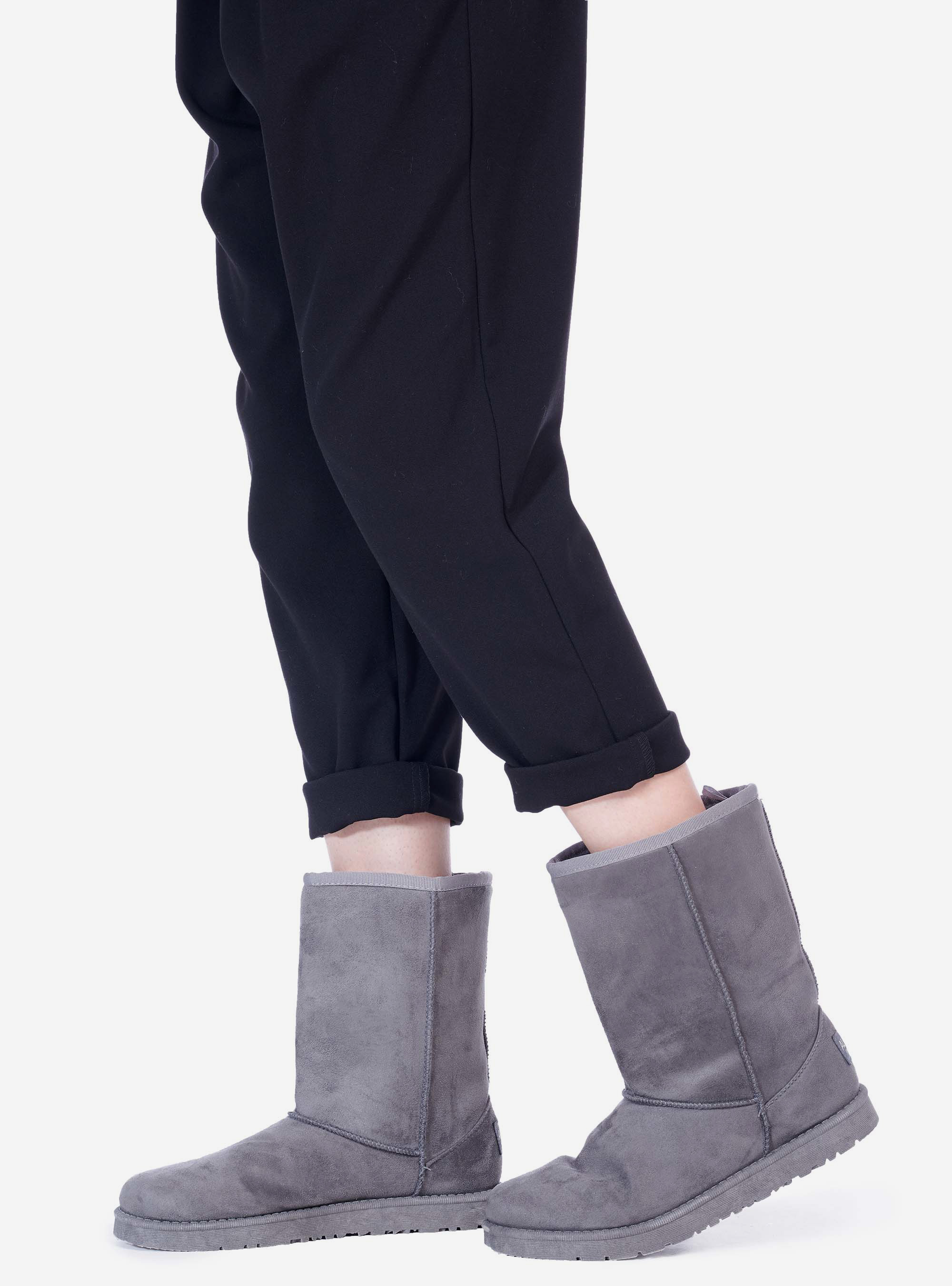 Bottines avec fausse fourrure intérieure, C115 GREY
