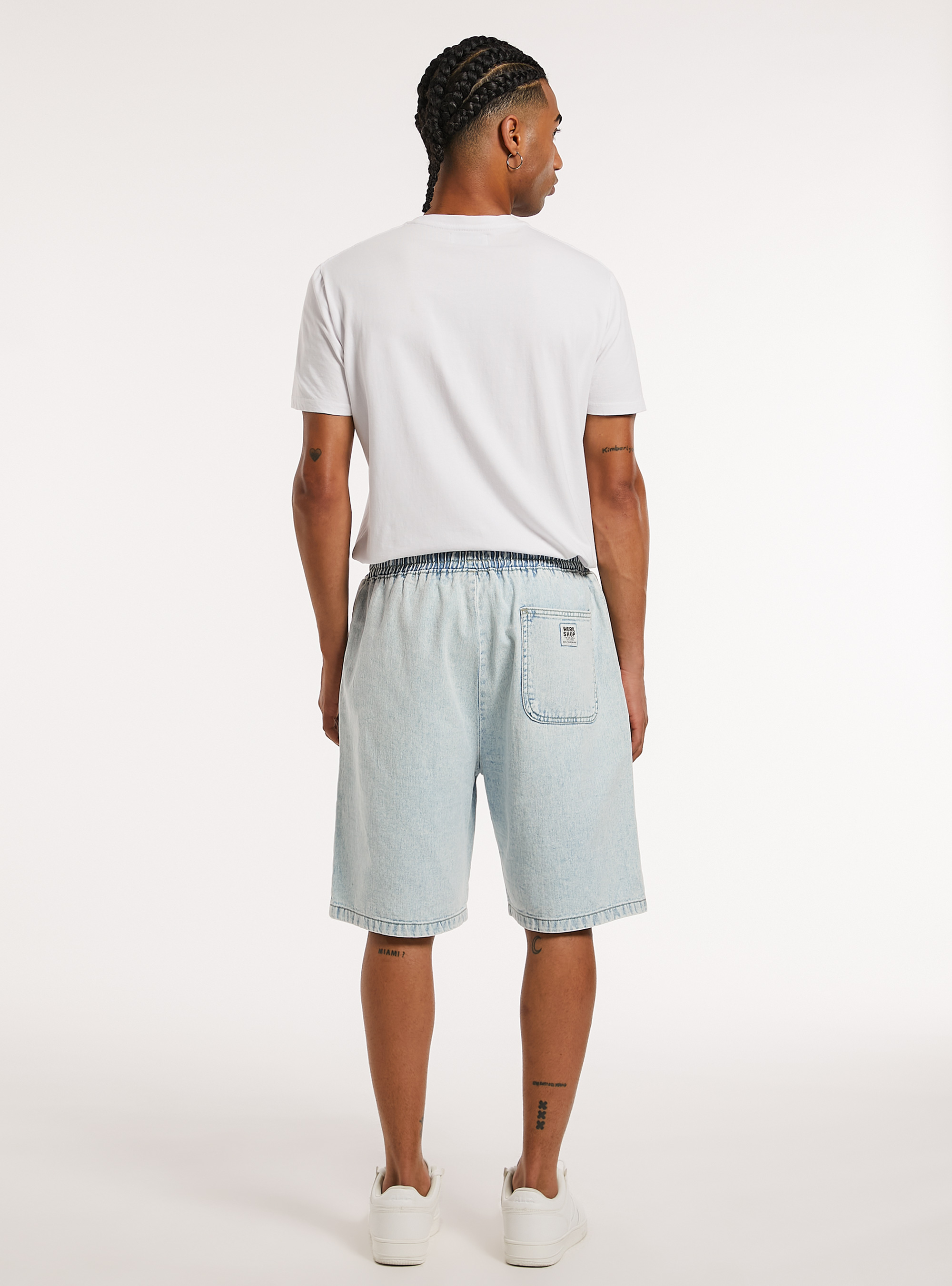 Bermudas aus Denim in Baggy Fit, D006 AZURE