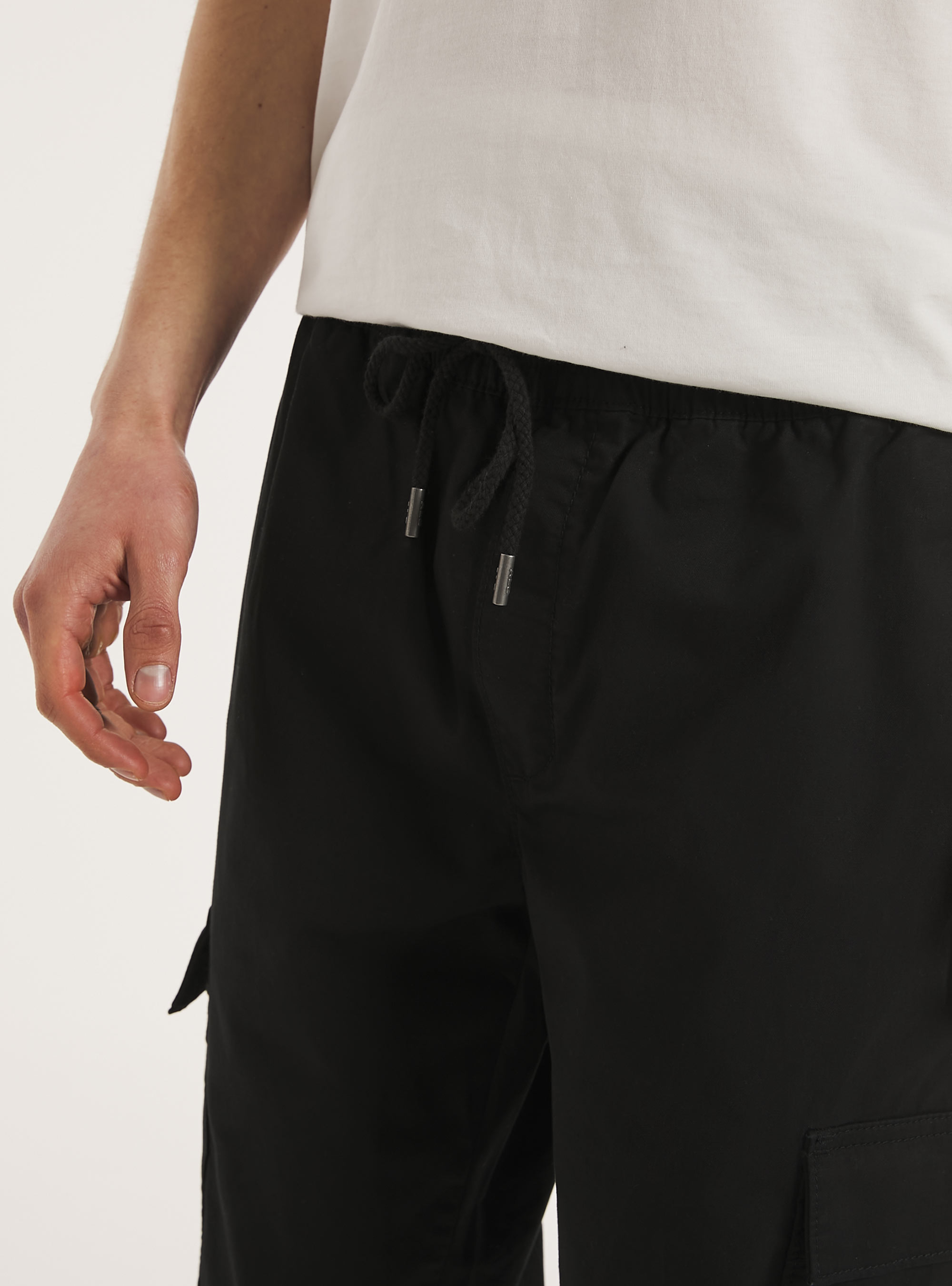 Cotton jogger trousers, BK1 BLACK