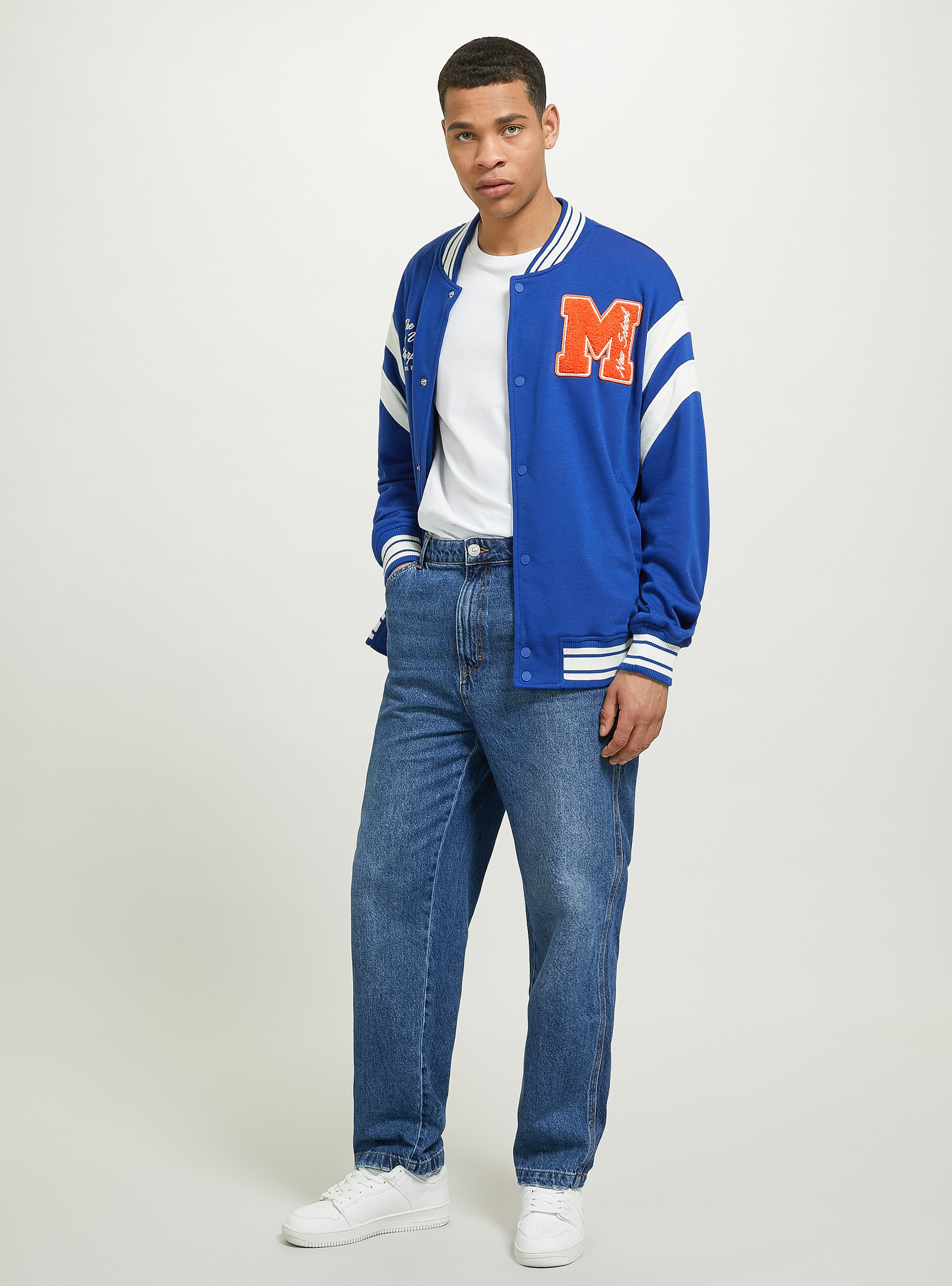 College Bomber Jacket with print, RY1 ROYALE DARK