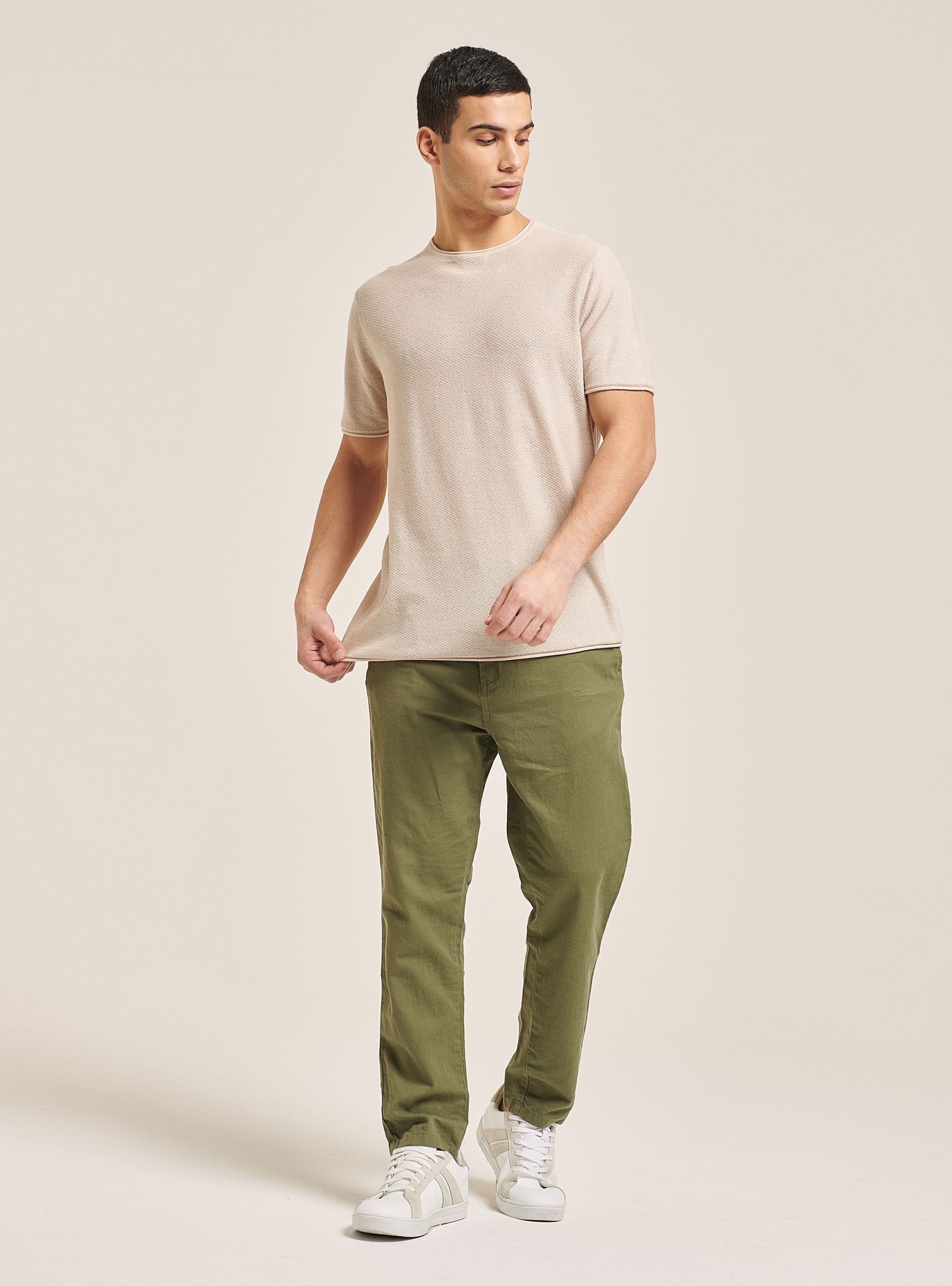 Lightweight roll neck pullover, C1150 SAND