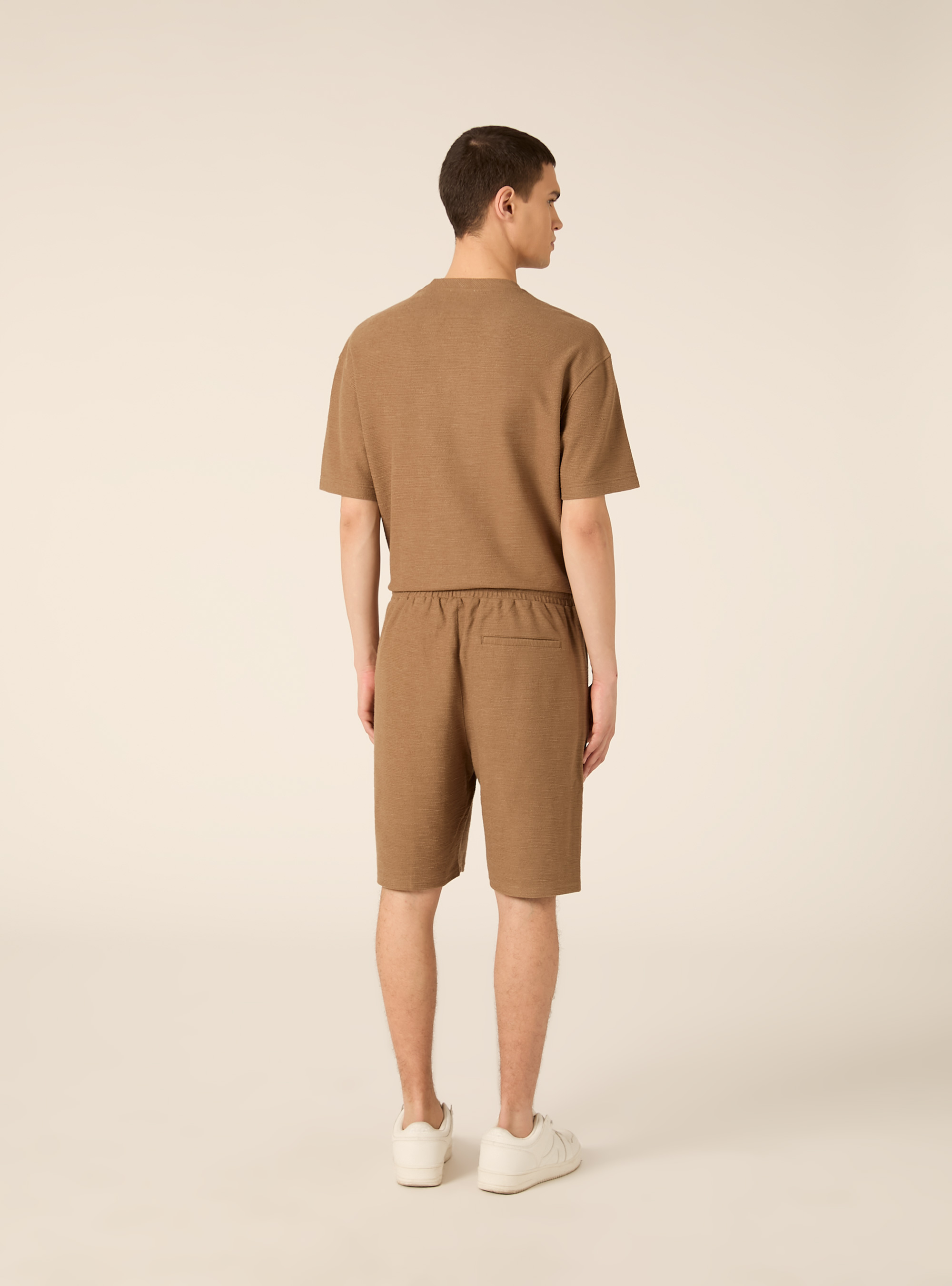 Bermuda   tessuto interlock waffle, BR2 BROWN MEDIUM