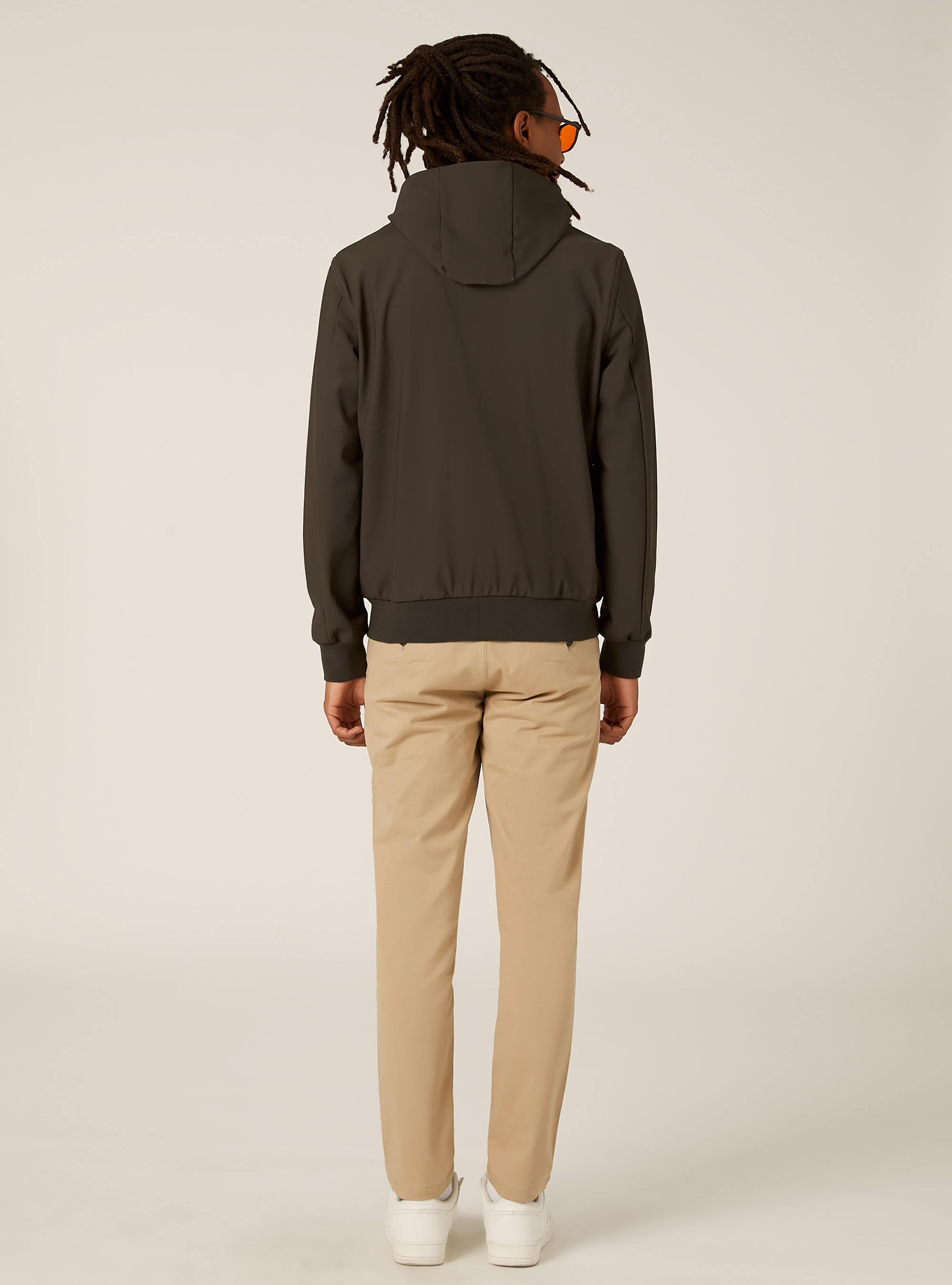 Technical fabric jacket with hood, KY2 KAKY MEDIUM