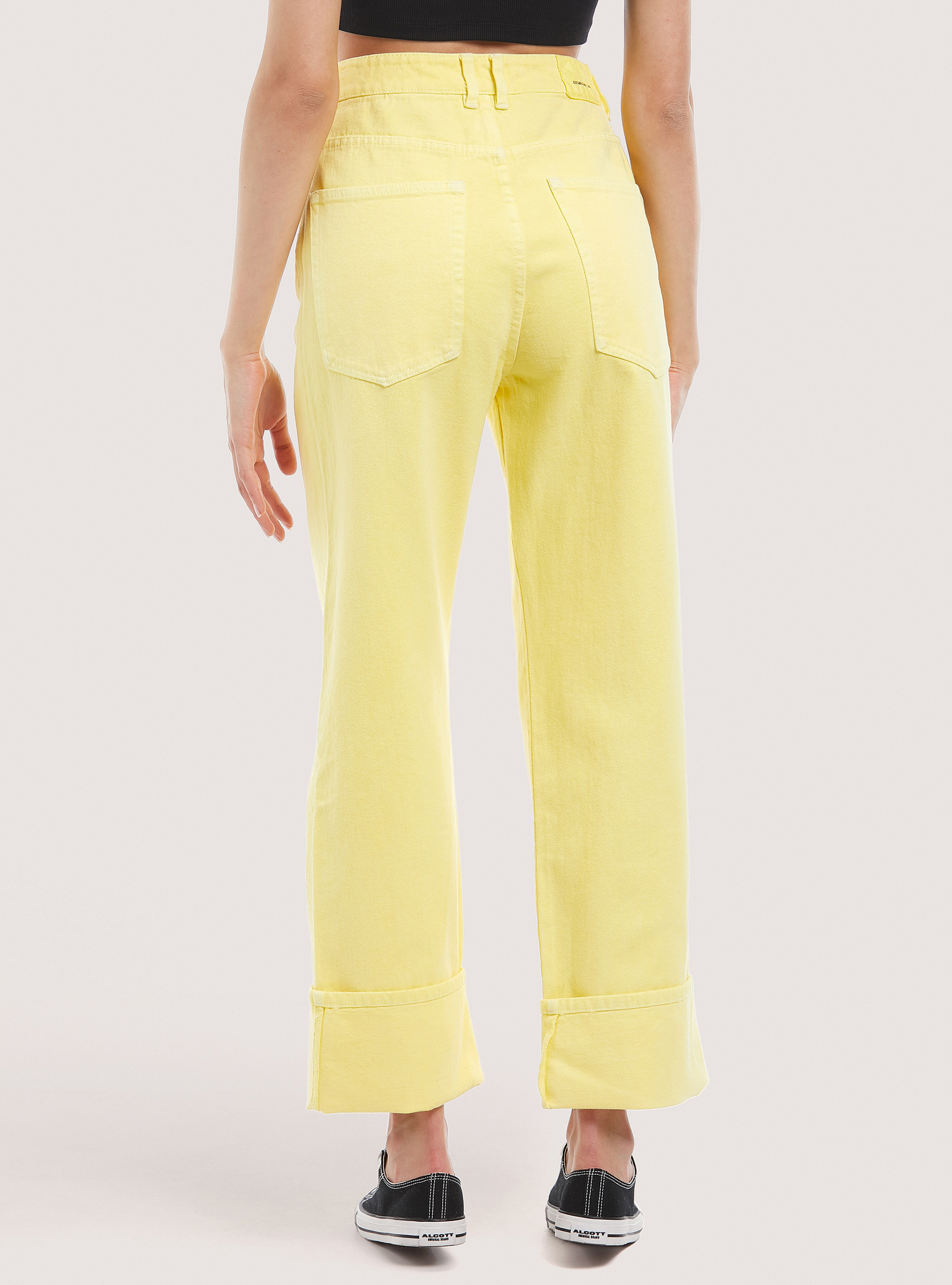 Pantalon large en coton, YE3 YELLOW LIGHT