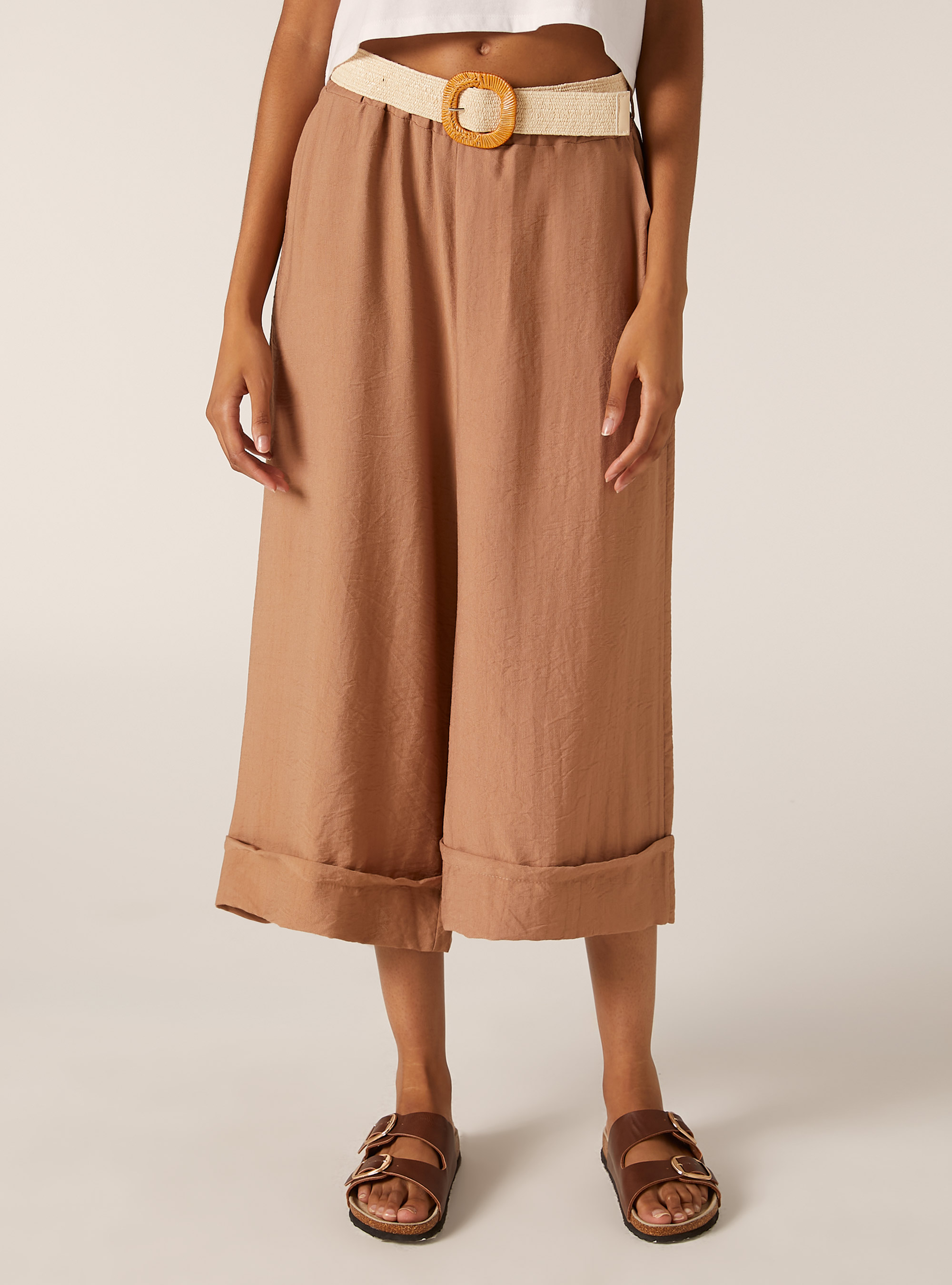 Lightweight trousers with belt, TB2 TOBACCO MEDIUM