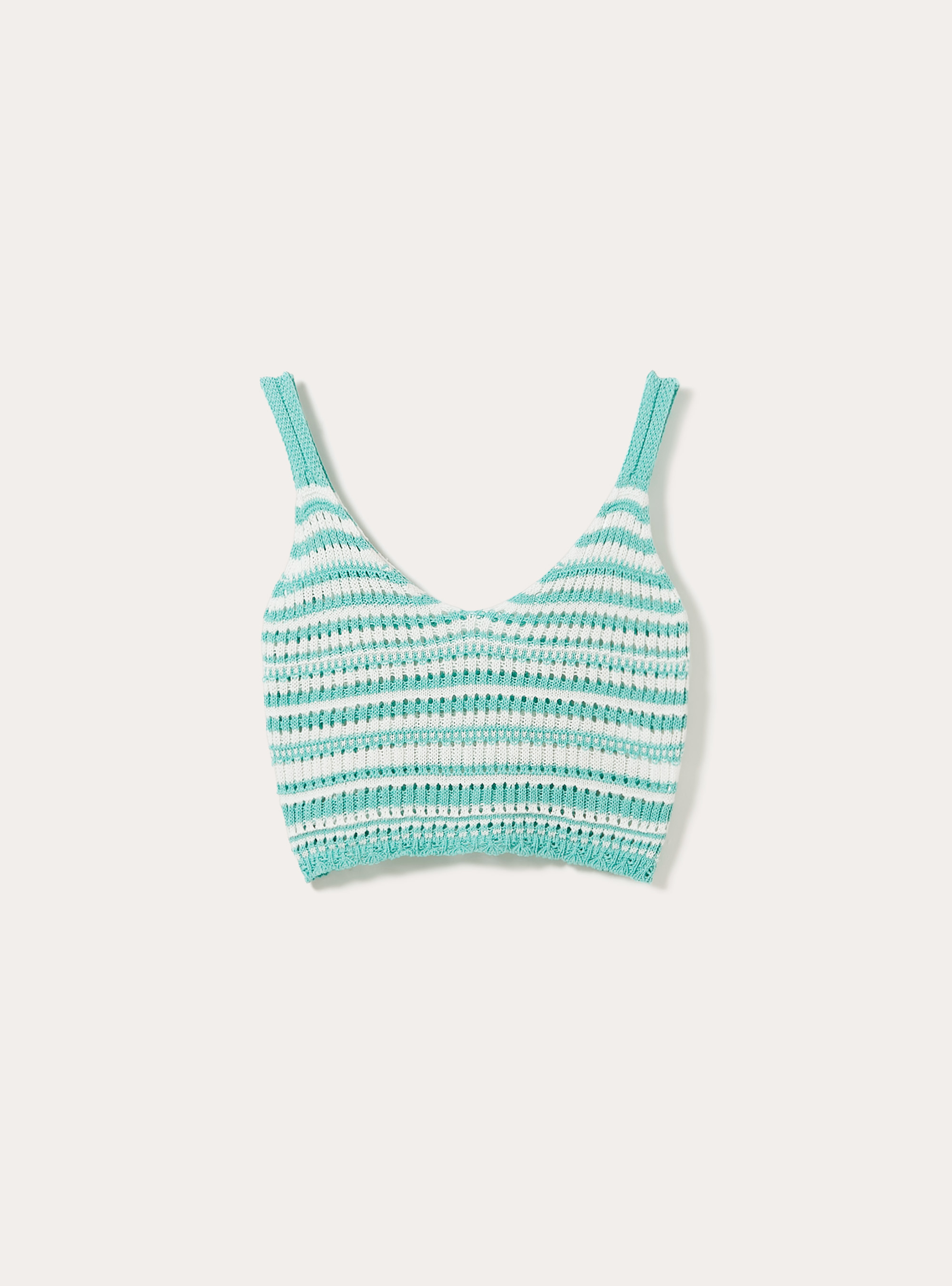 Striped knitted top, GA2 AQUA GREEN MED