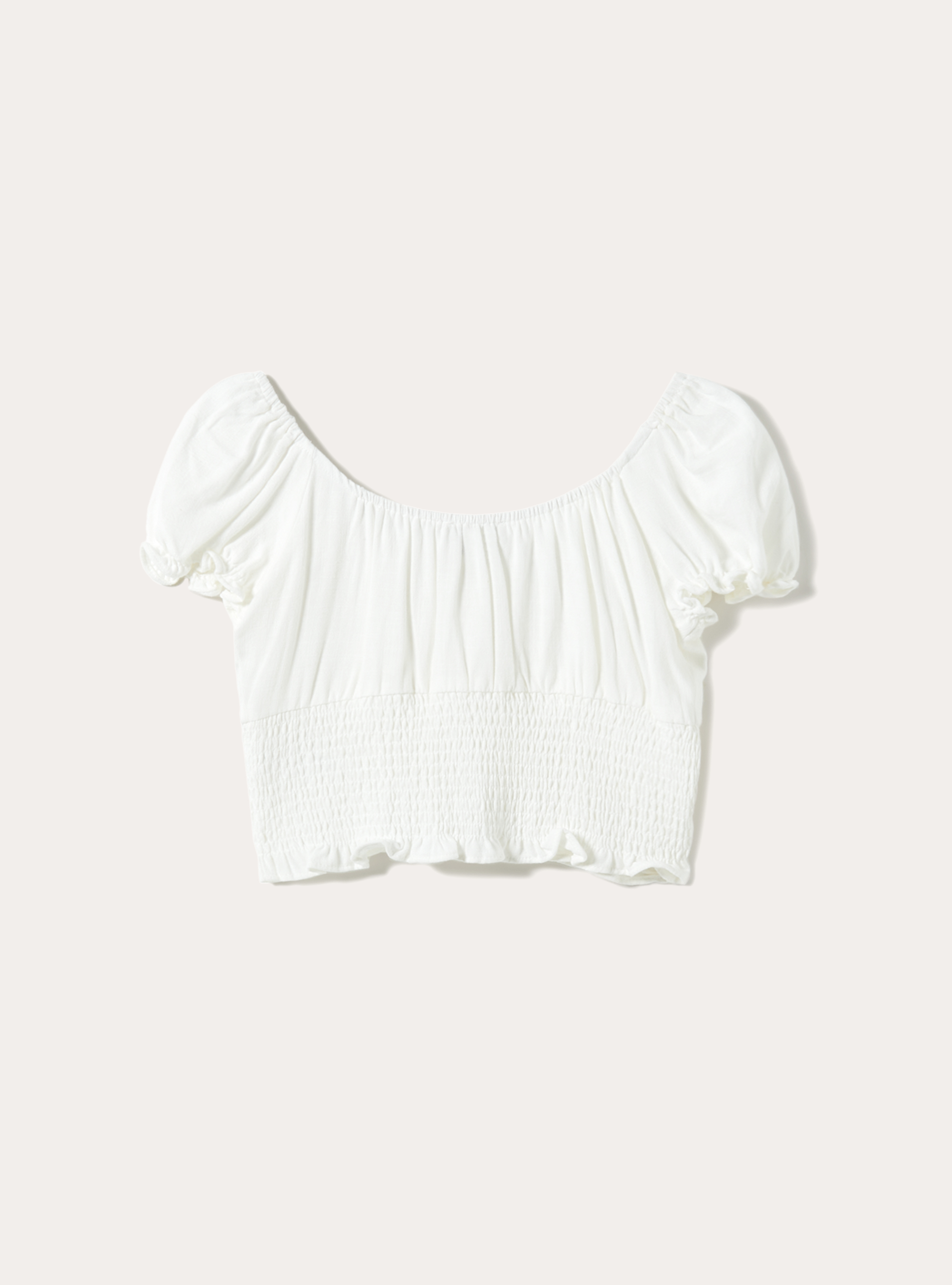 Linen-blend blouse, WH1 OFF WHITE