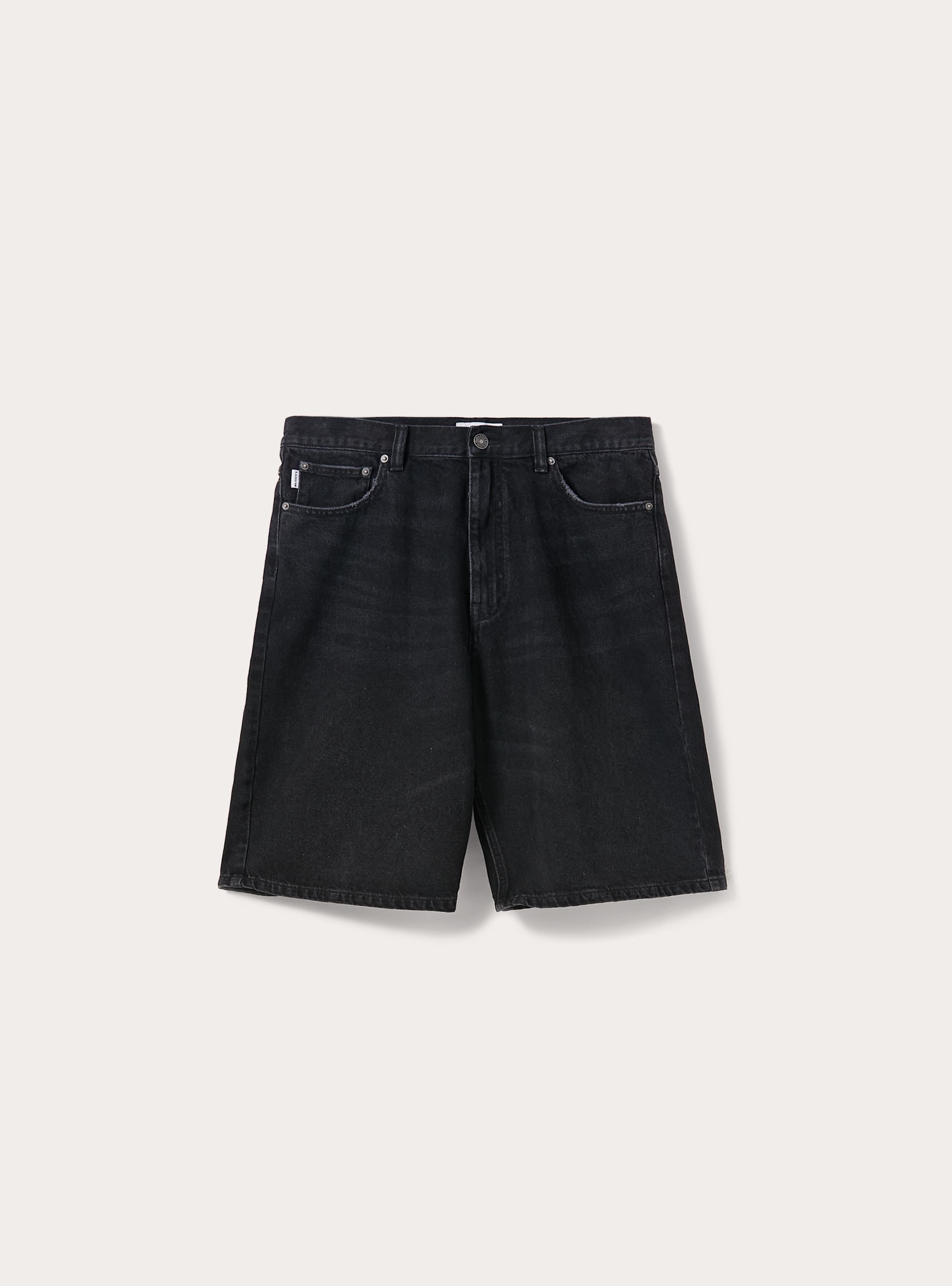 Bermuda loose fit en denim, D000 BLACK
