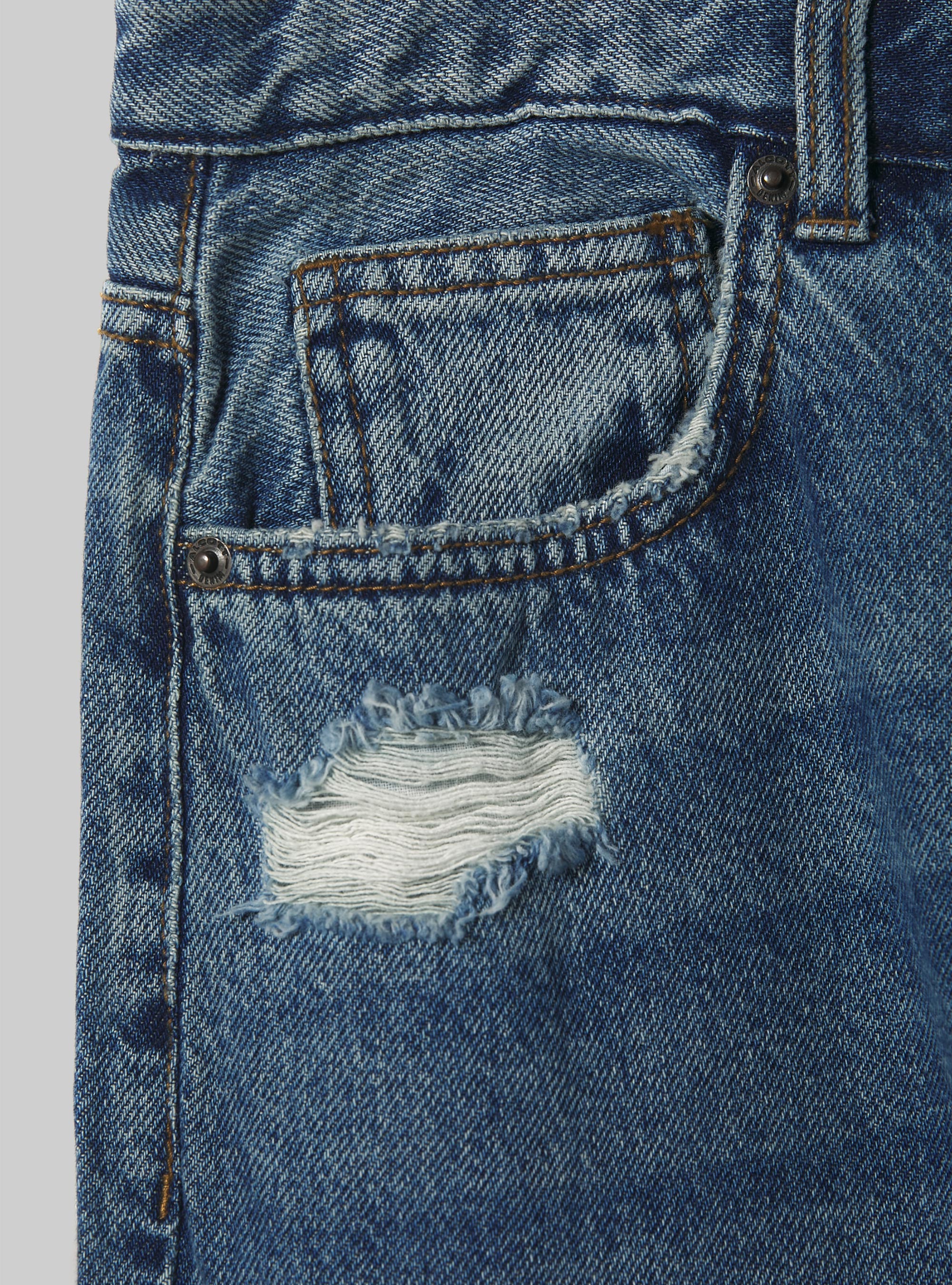 Loose-fit jeans with tears, D002 MEDIUM DARK BLUE