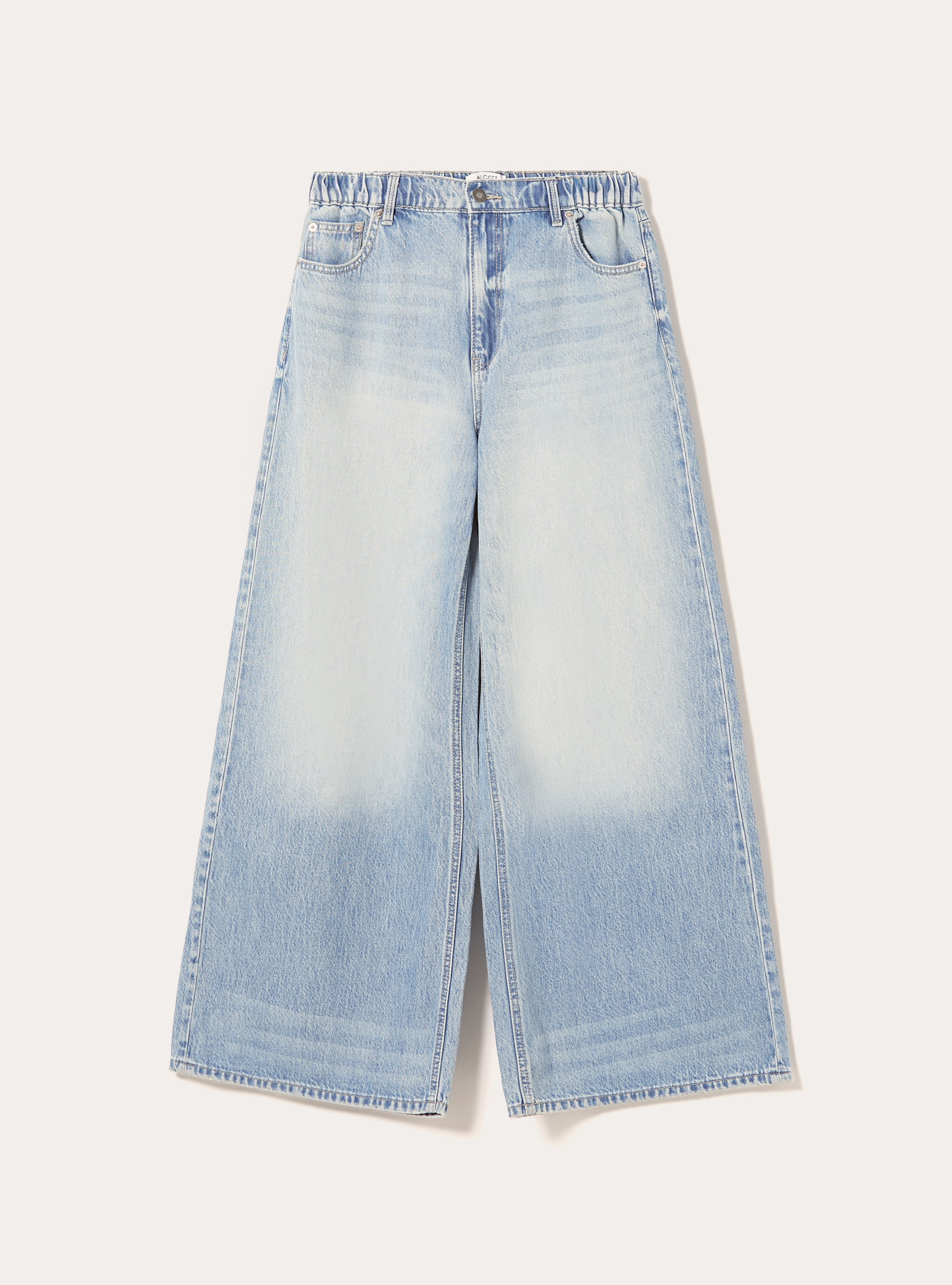 Super wide leg jeans with elasticated waist, D006 AZURE