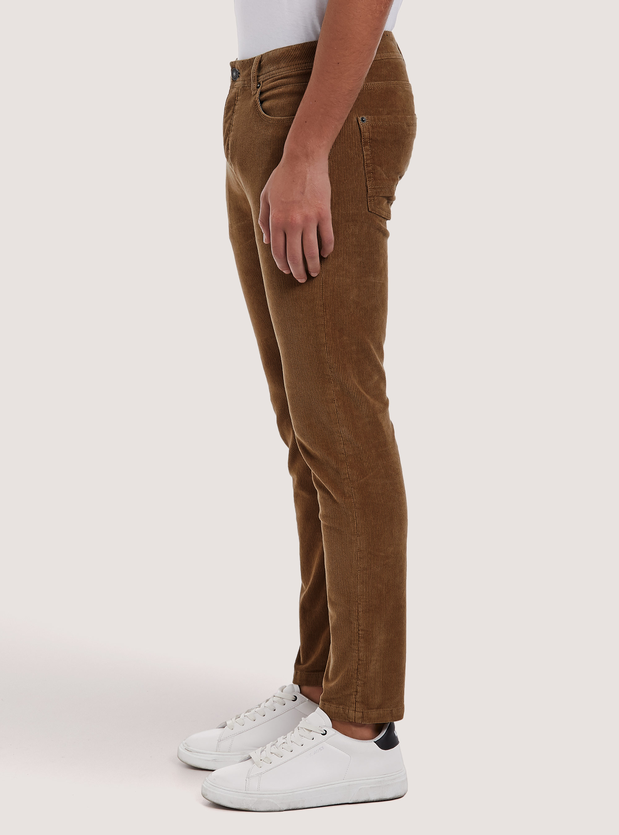 Pantaloni 5 tasche velluto stretch, TB2 TOBACCO MEDIUM