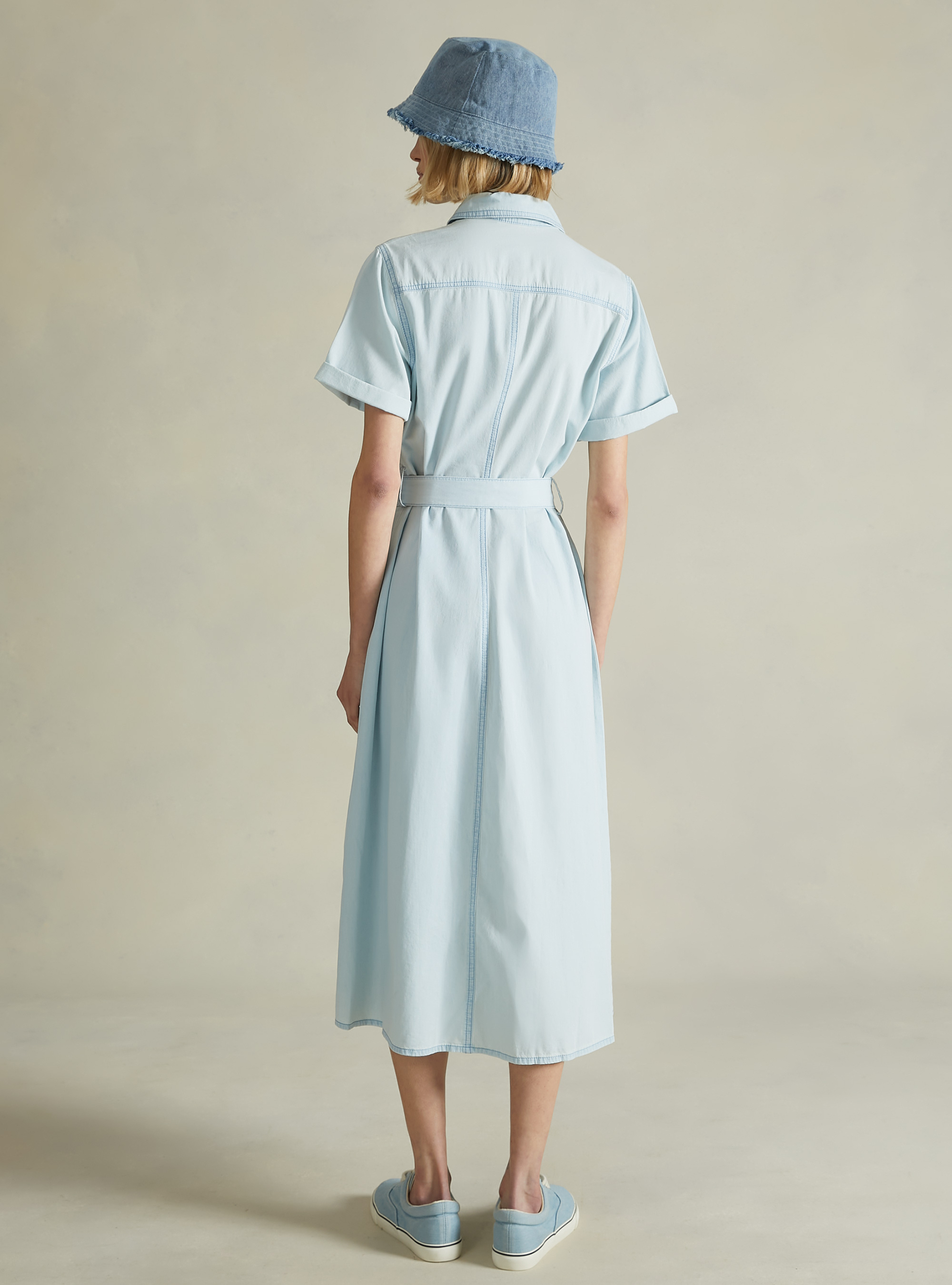 Denim chemisier dress, D007 LIGHT AZURE