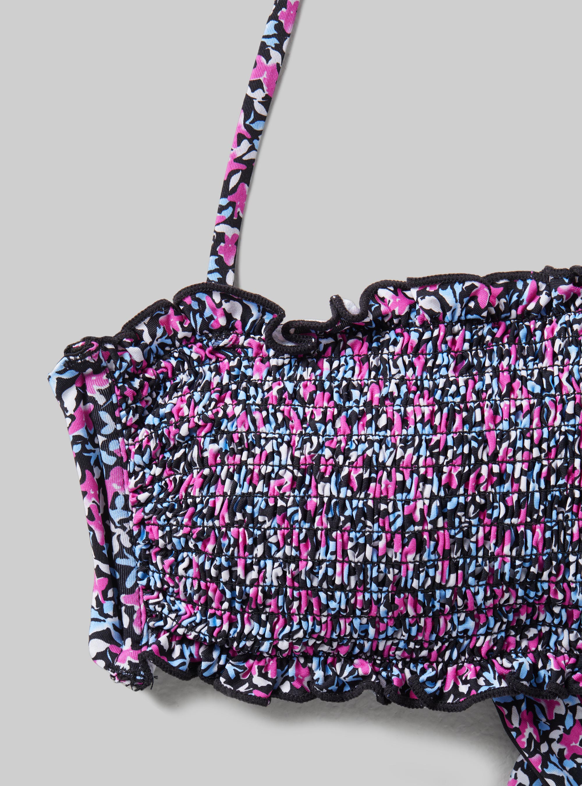 Top bikini a fascia con texture, MULTICOLORE