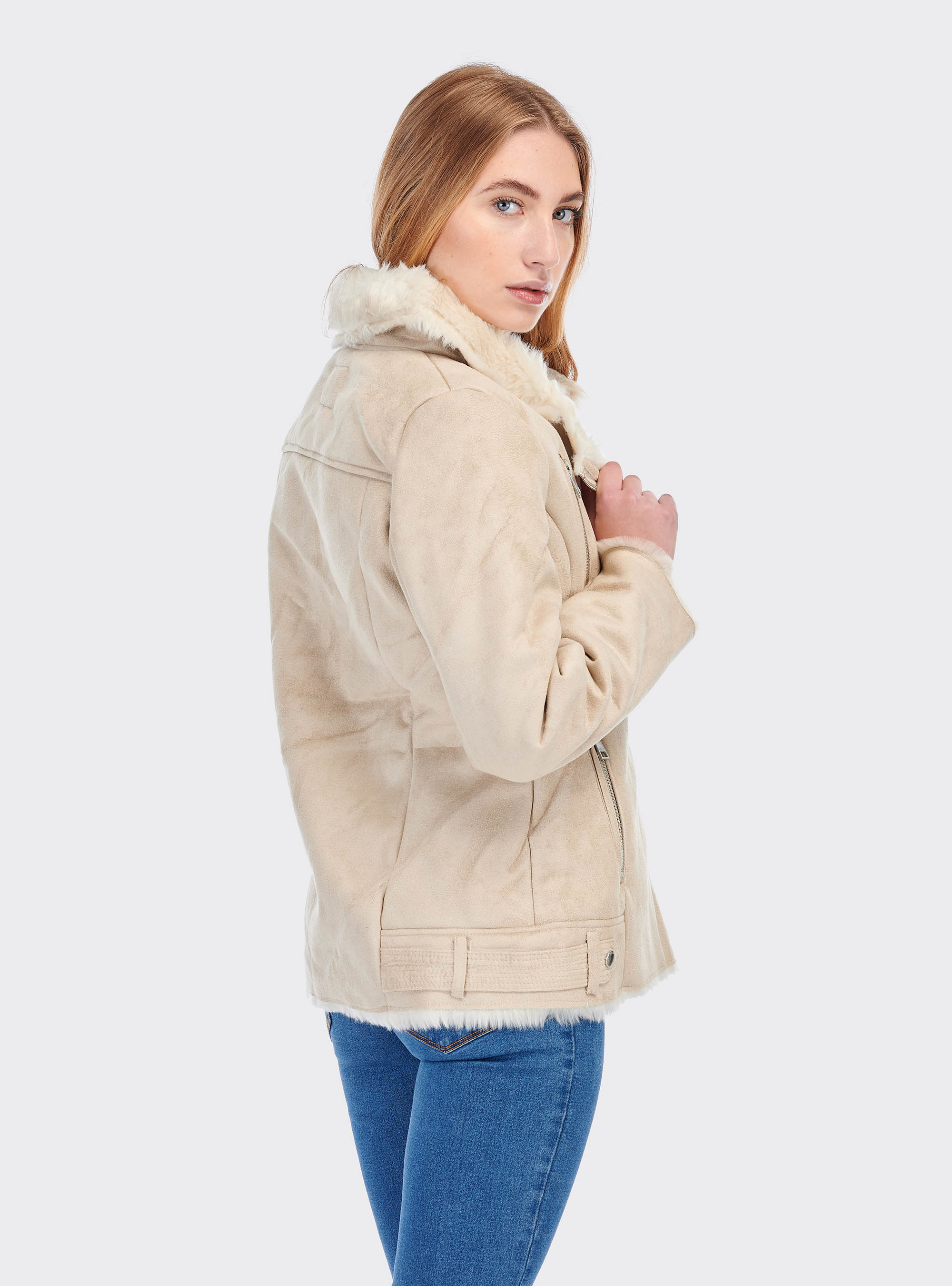 Sheepskin jacket, OFF-WHITE