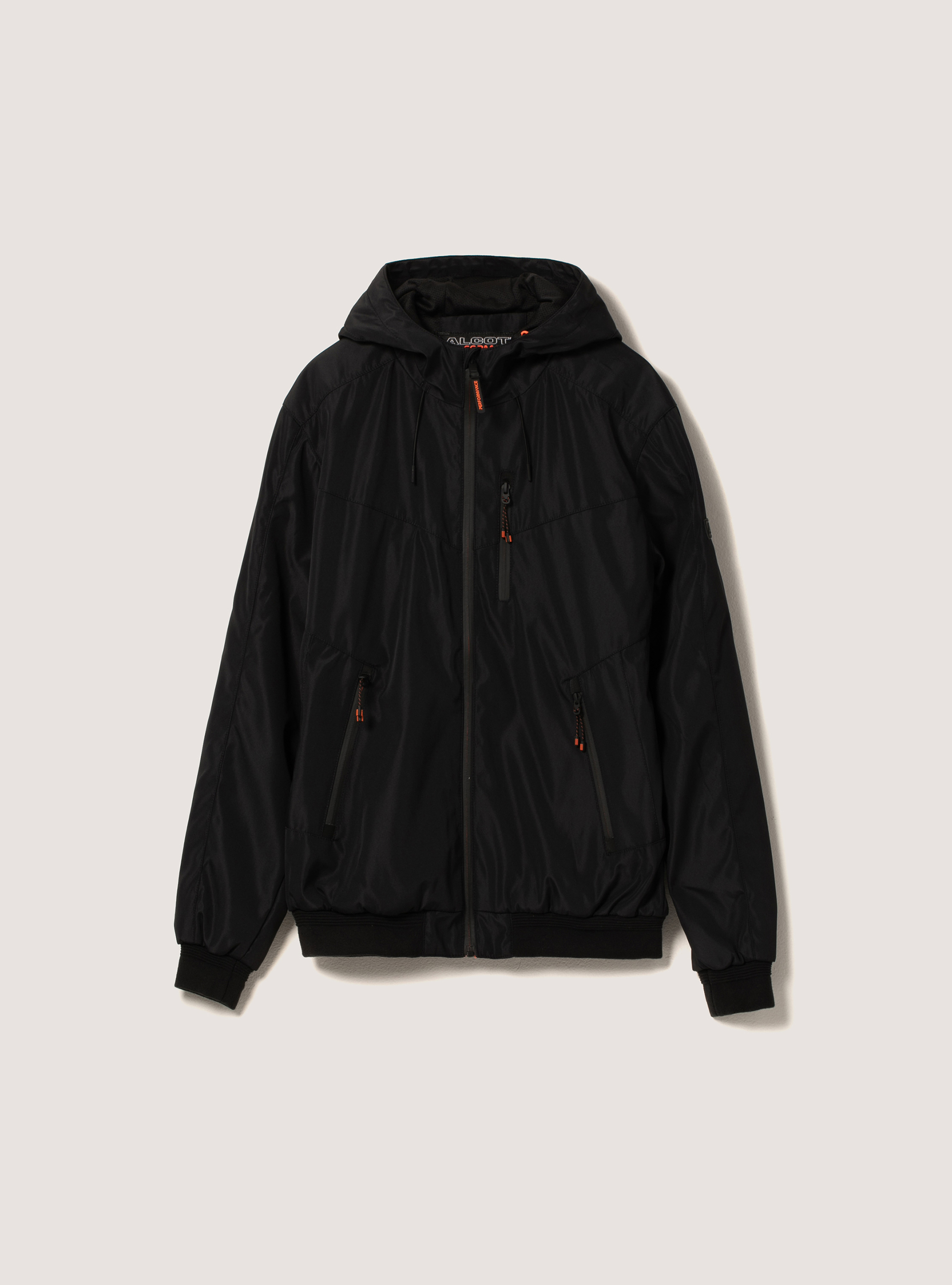 Windproof hooded bomber jacket, BK1 BLACK