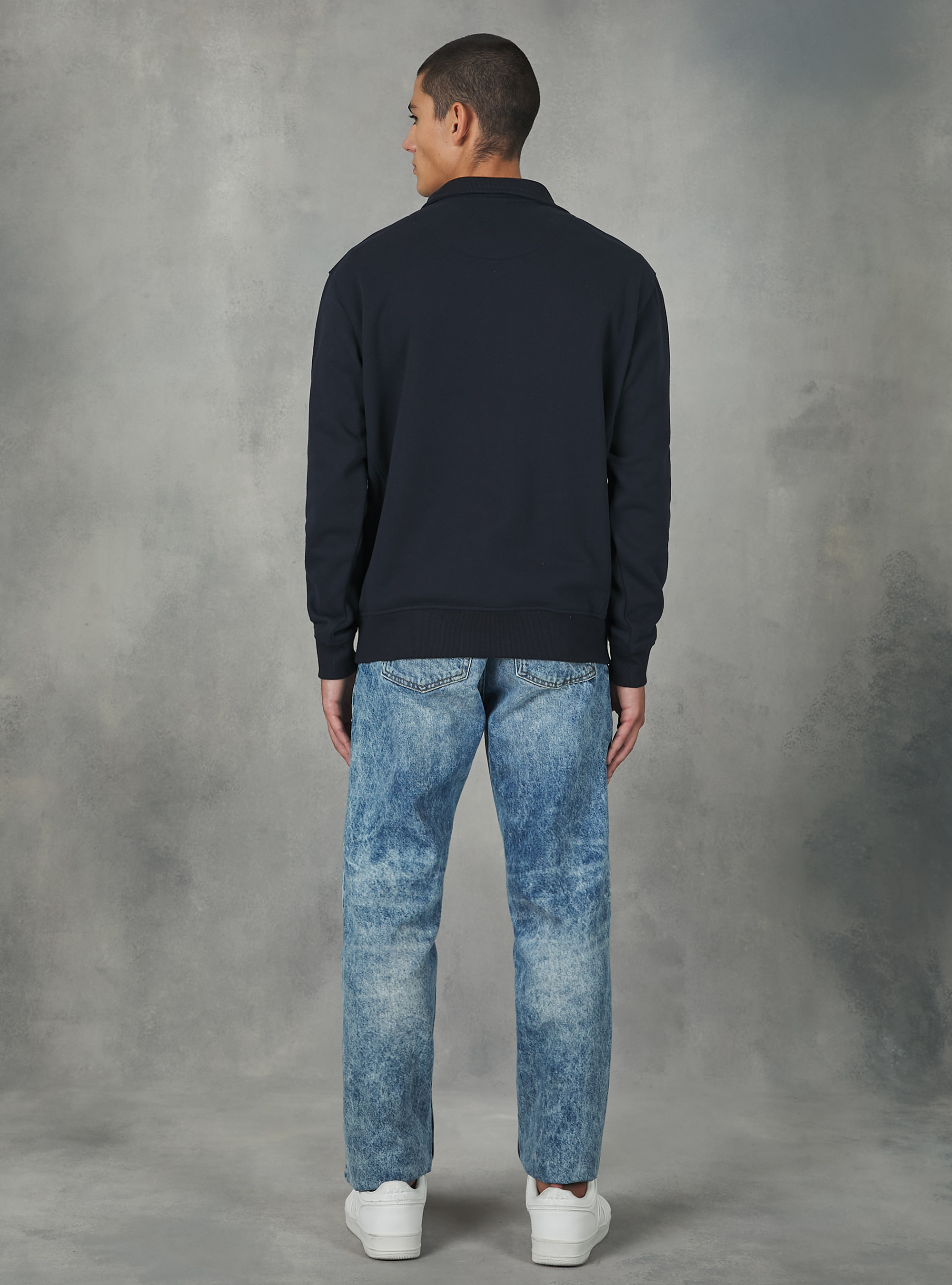 Sweatshirt demi-cou uni, NA1 NAVY DARK