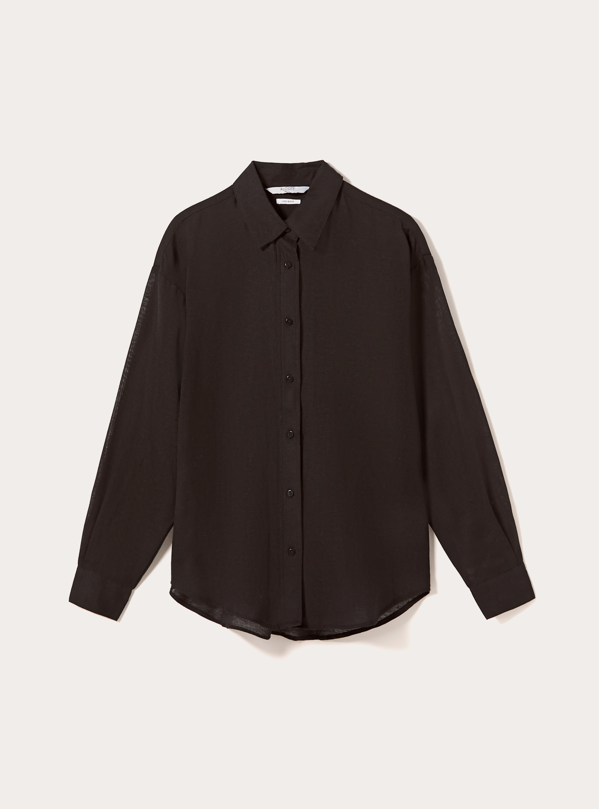Comfort fit linen shirt, BK1 BLACK