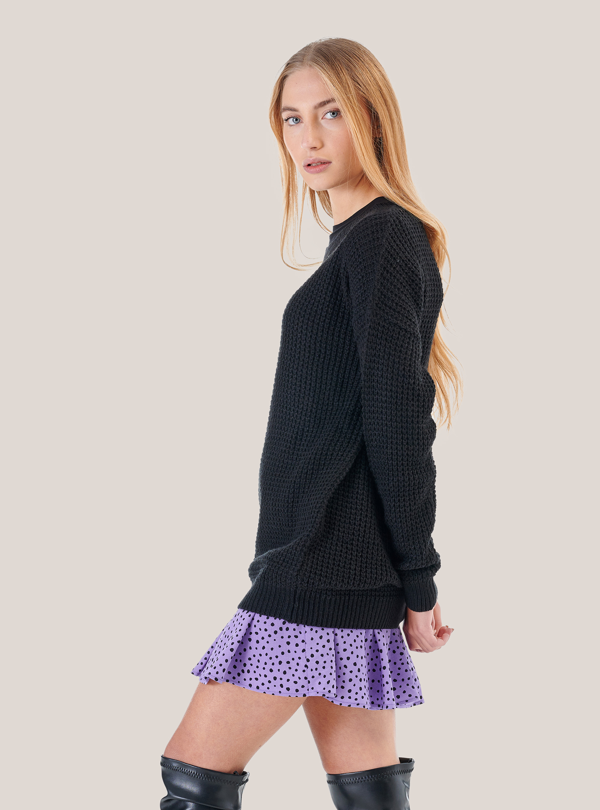 Oversized pullover, C101 BLACK