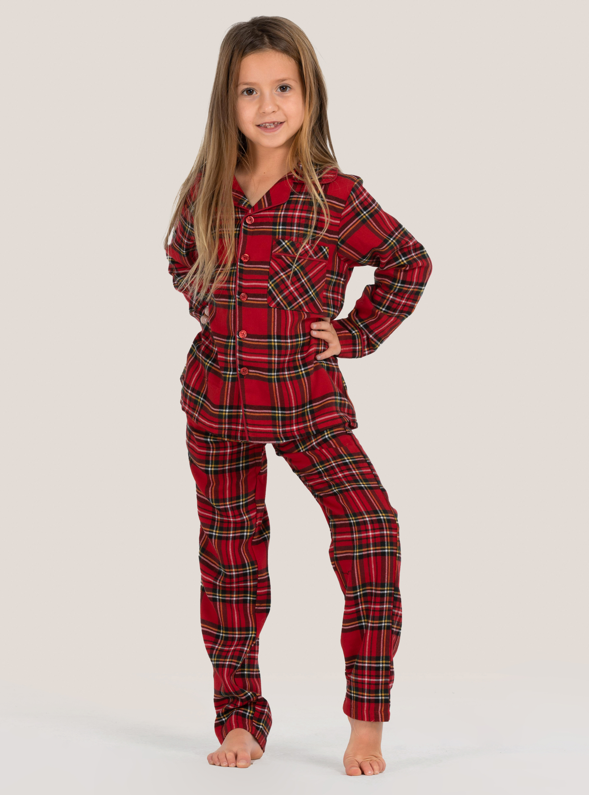 Set pigiama natalizio ''mini me'' in tartan, CUADROS