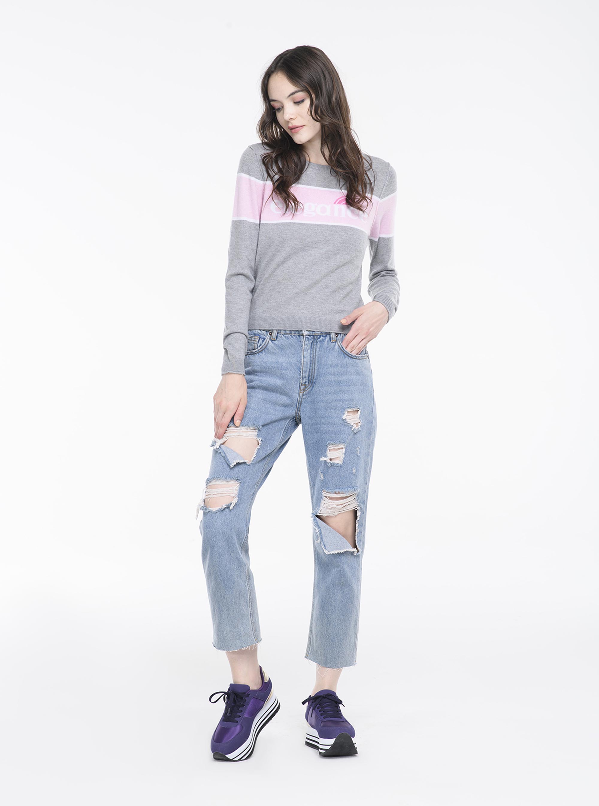 Pullover con scritta, C150 GREY M