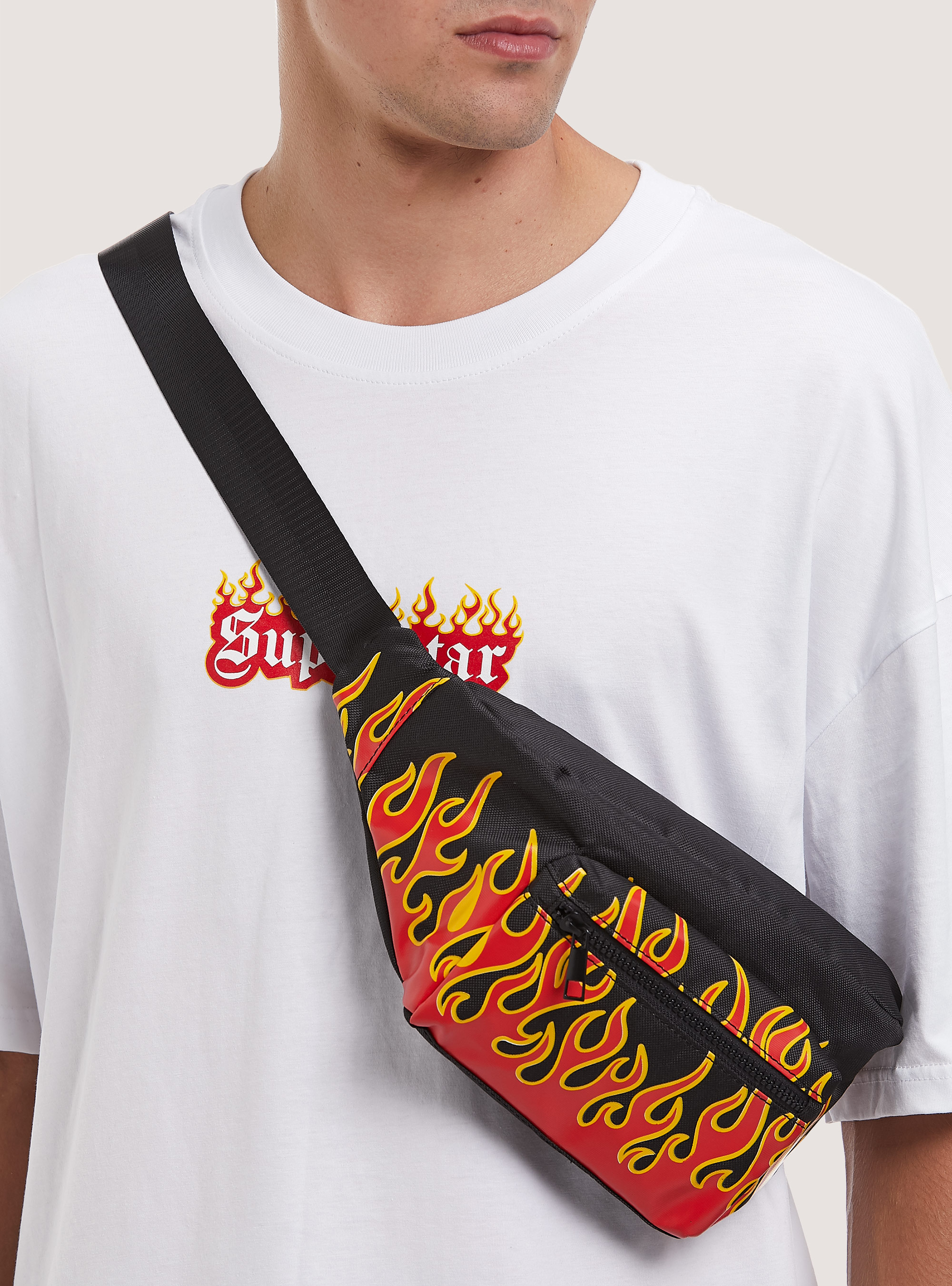 T-shirt with Flames Collection print, WH2 WHITE