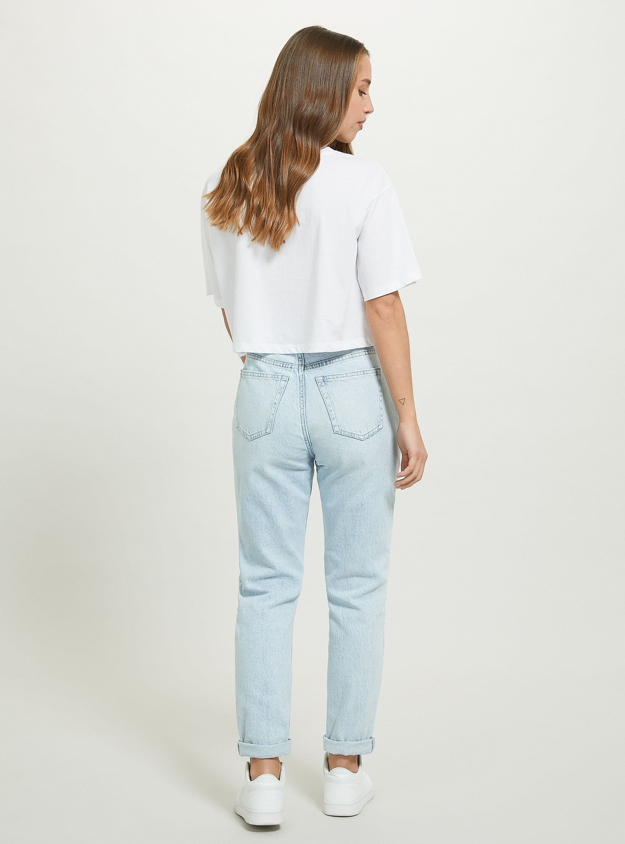 Mom Fit Jeans, D007 LIGHT AZURE