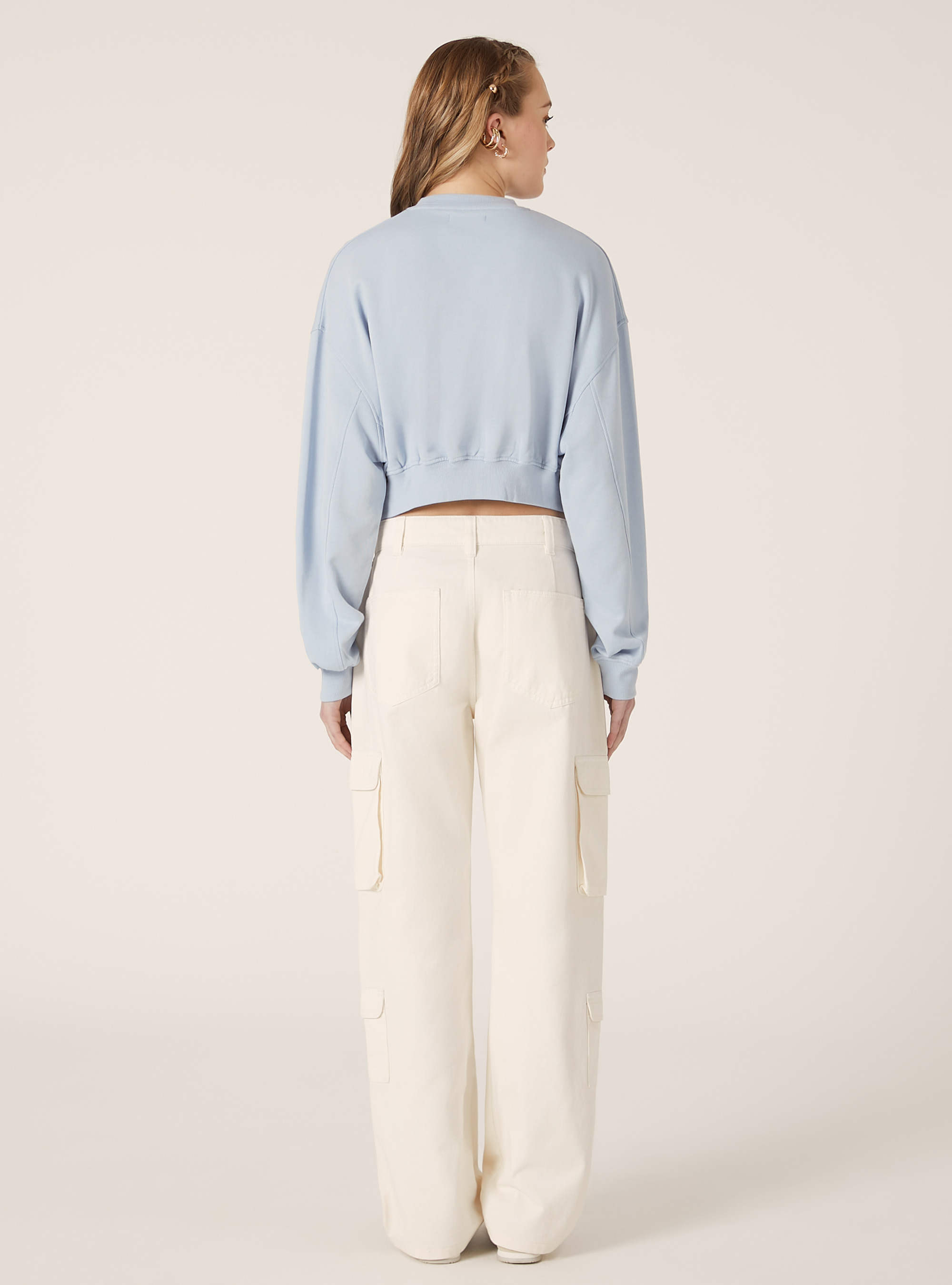 Sweatshirt mit Rundhalsausschnitt, IN3 INDIGO LIGHT