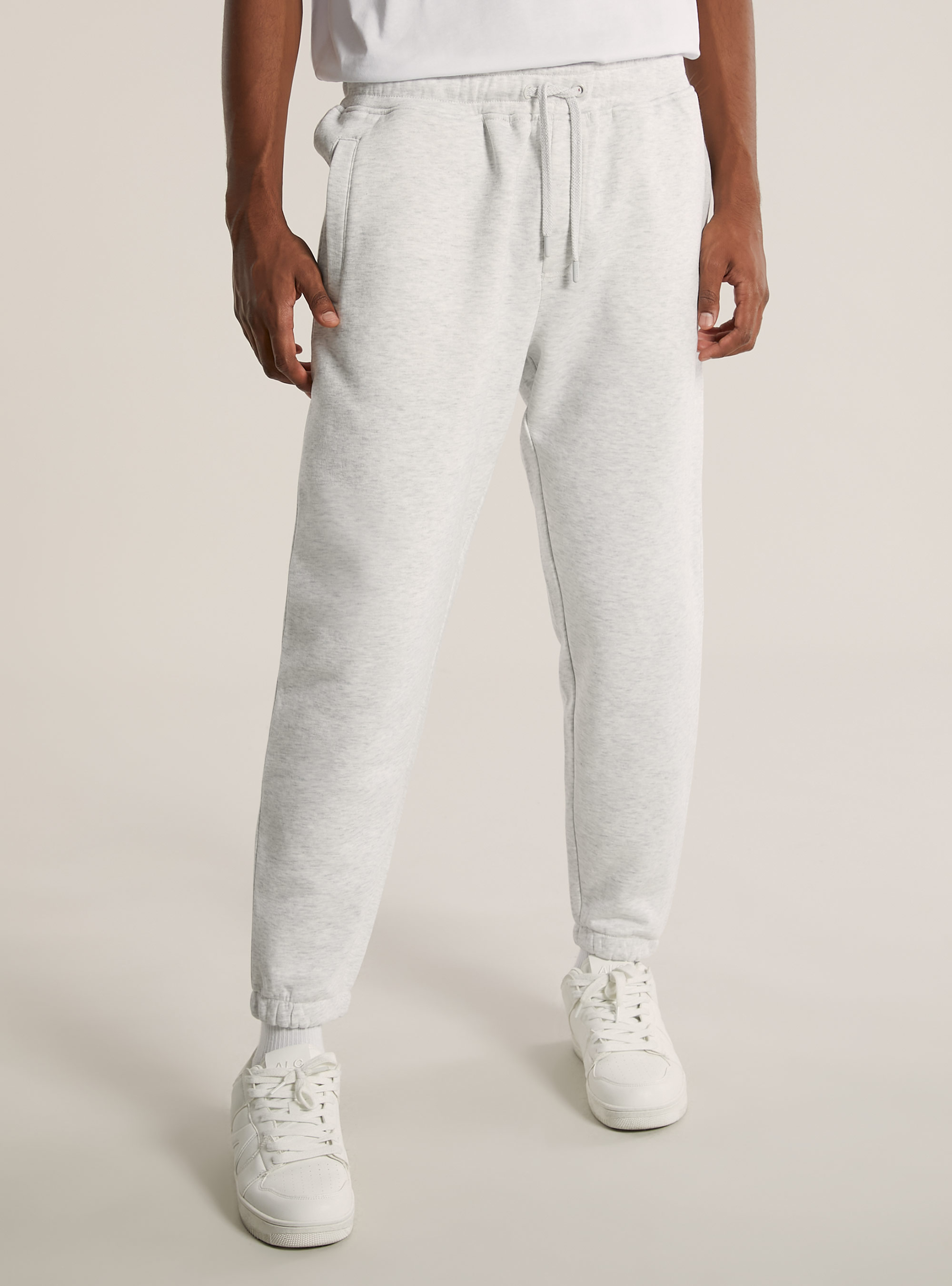 Pantalon jogger en peluche, MGY3 GREY MEL LIGHT