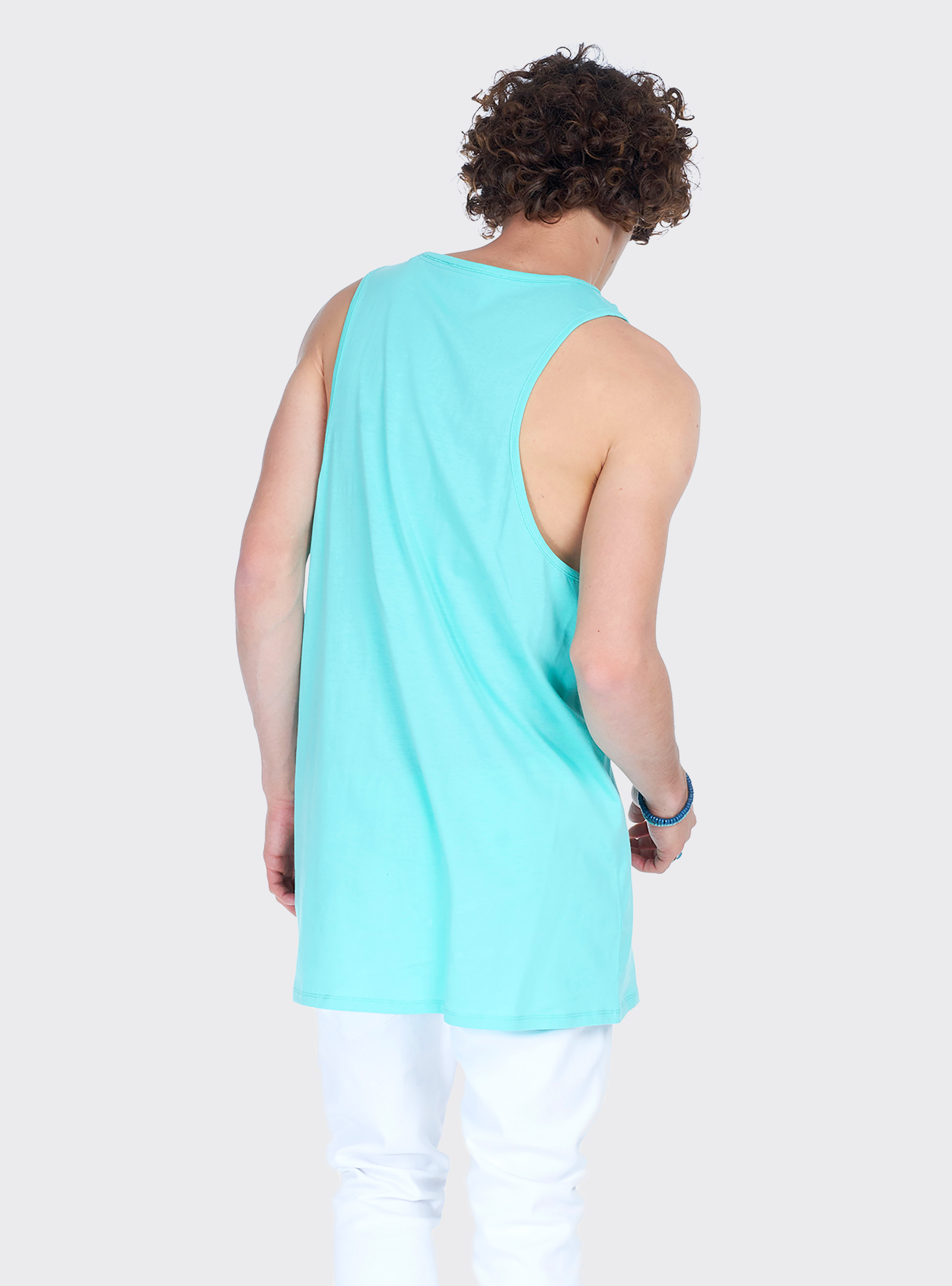 Canotta long e oversize fit con stampa lettering, VERDE