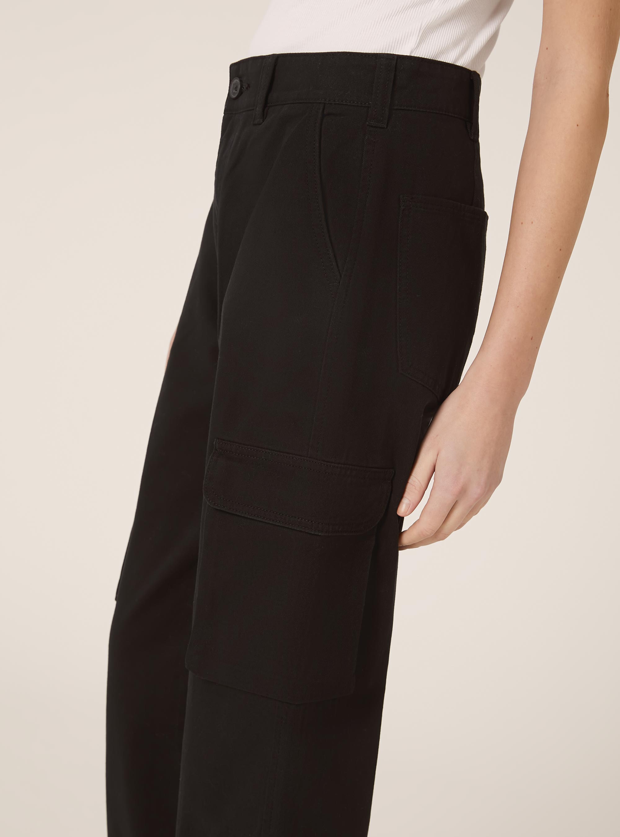 Pantal&oacute;n cargo de sarga, BK1 BLACK