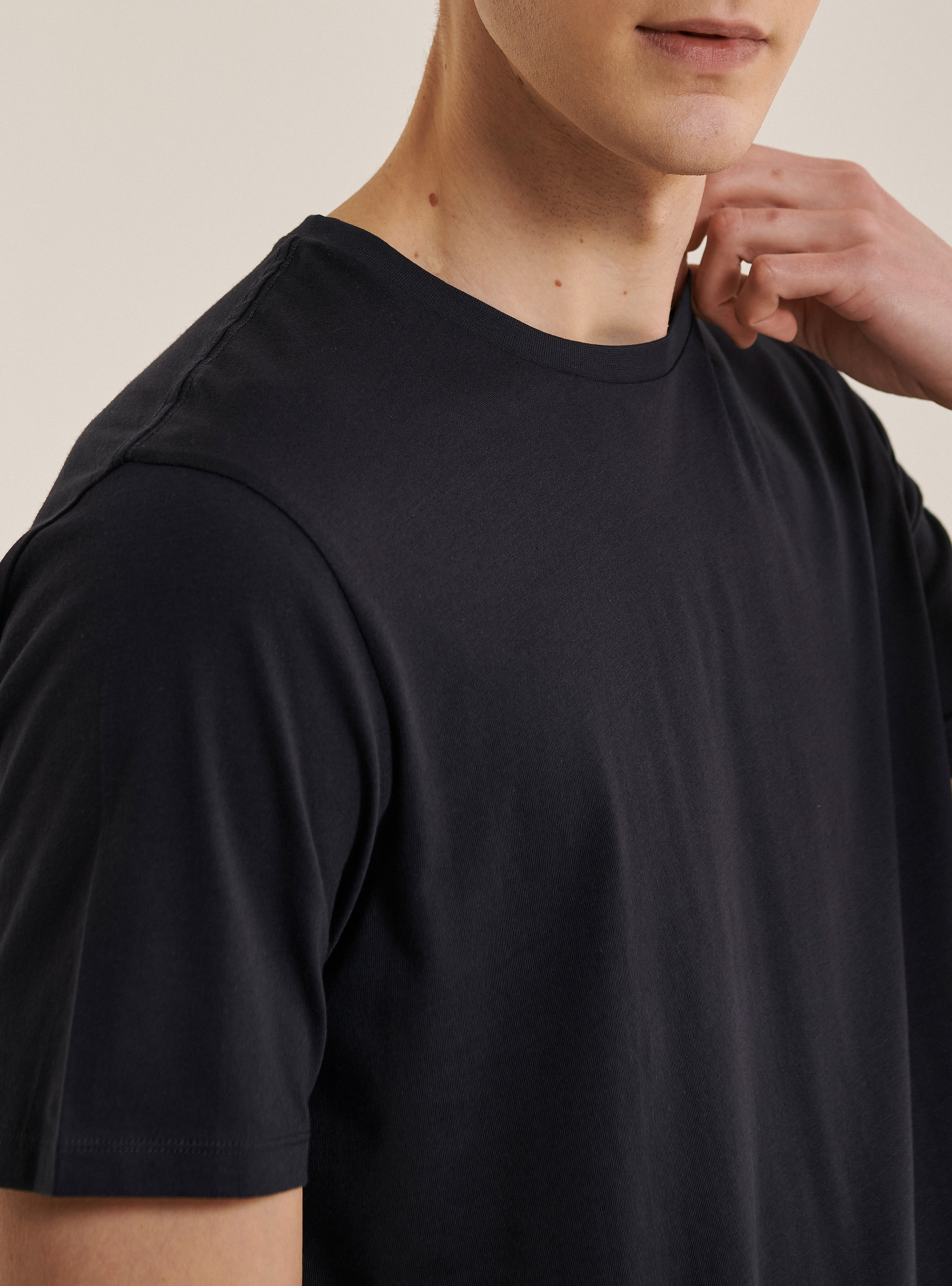 Camiseta básica en algodón Pima Superior, NA1 NAVY DARK