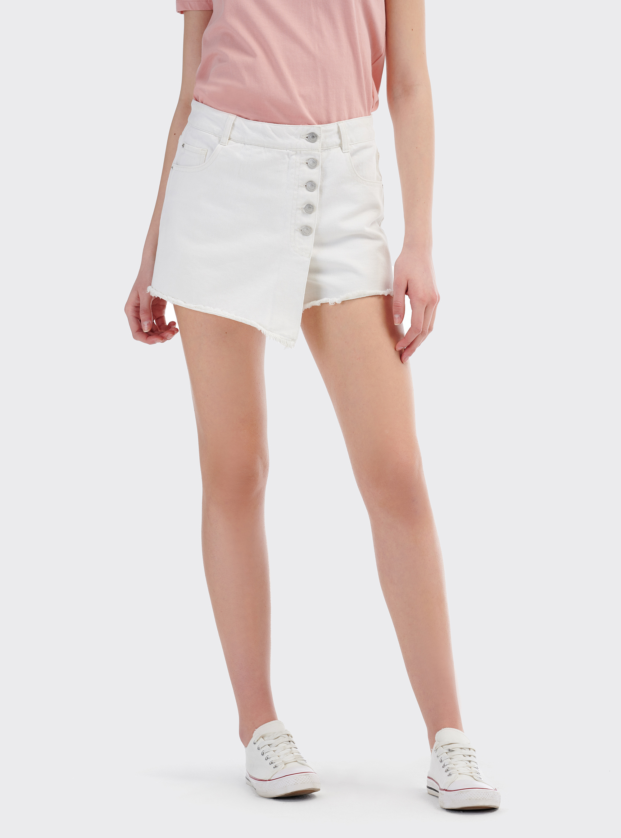 Shorts in denim, BIANCO