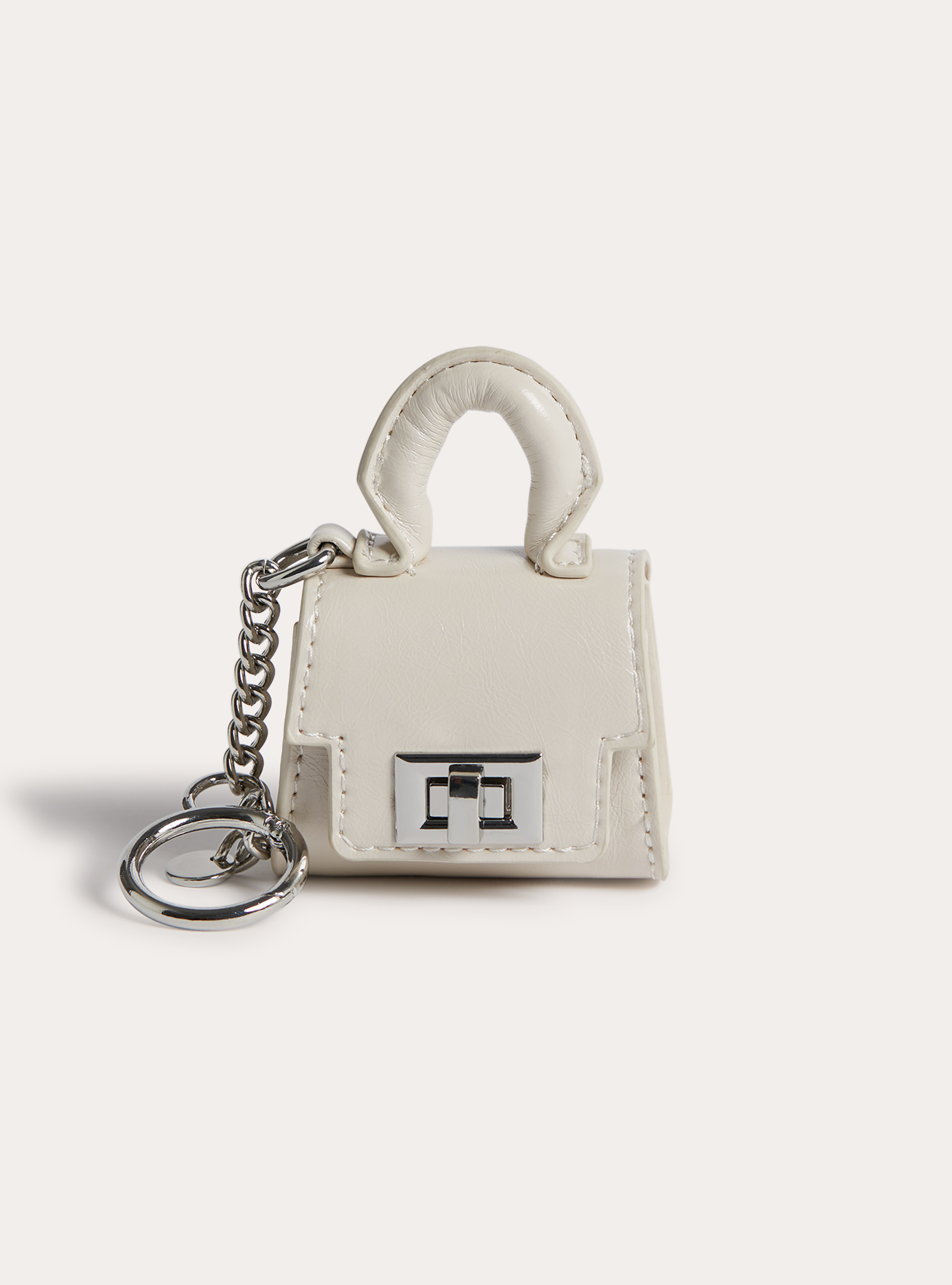 Mini bag-shaped keyring, WH3 WHITE