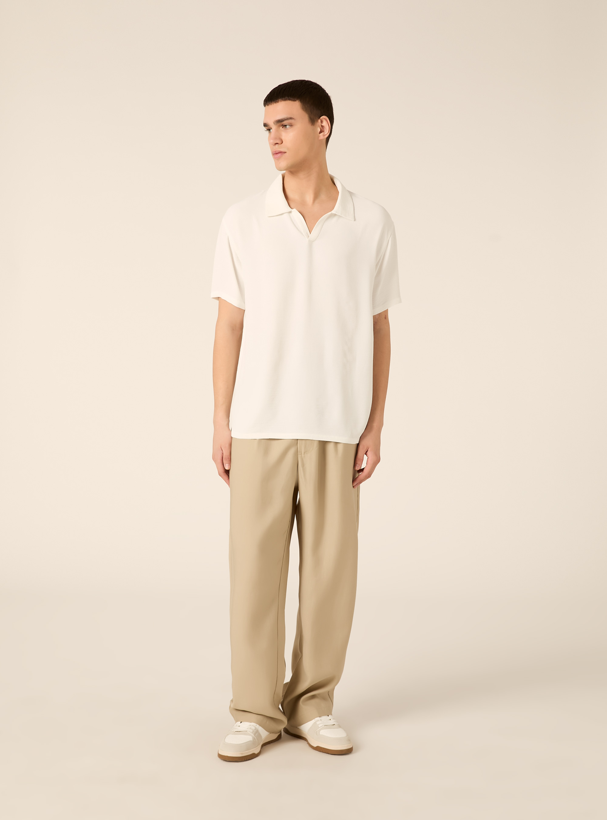 Polo basica in crepe, WH2 WHITE