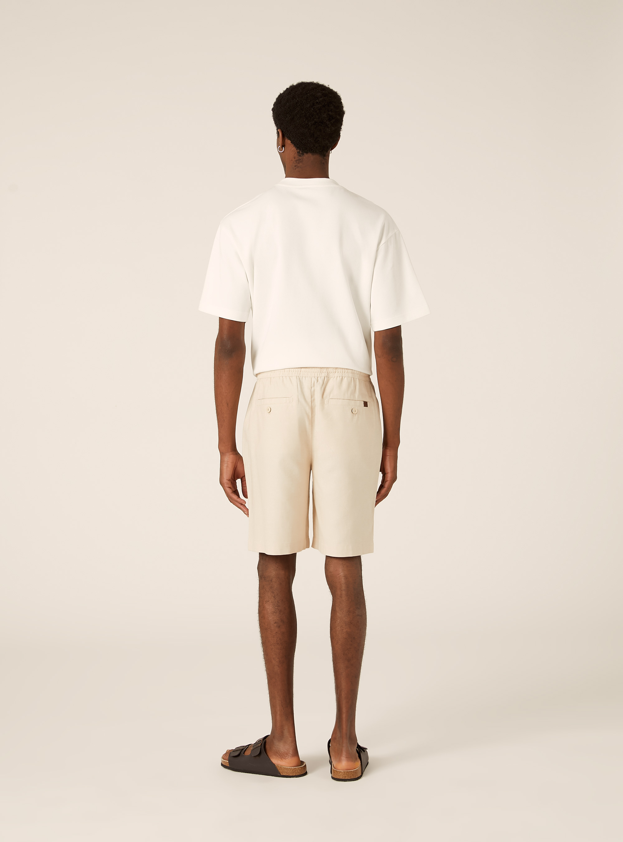 Leinen-Bermudas mit Kordelzug, SA2 SAND MEDIUM