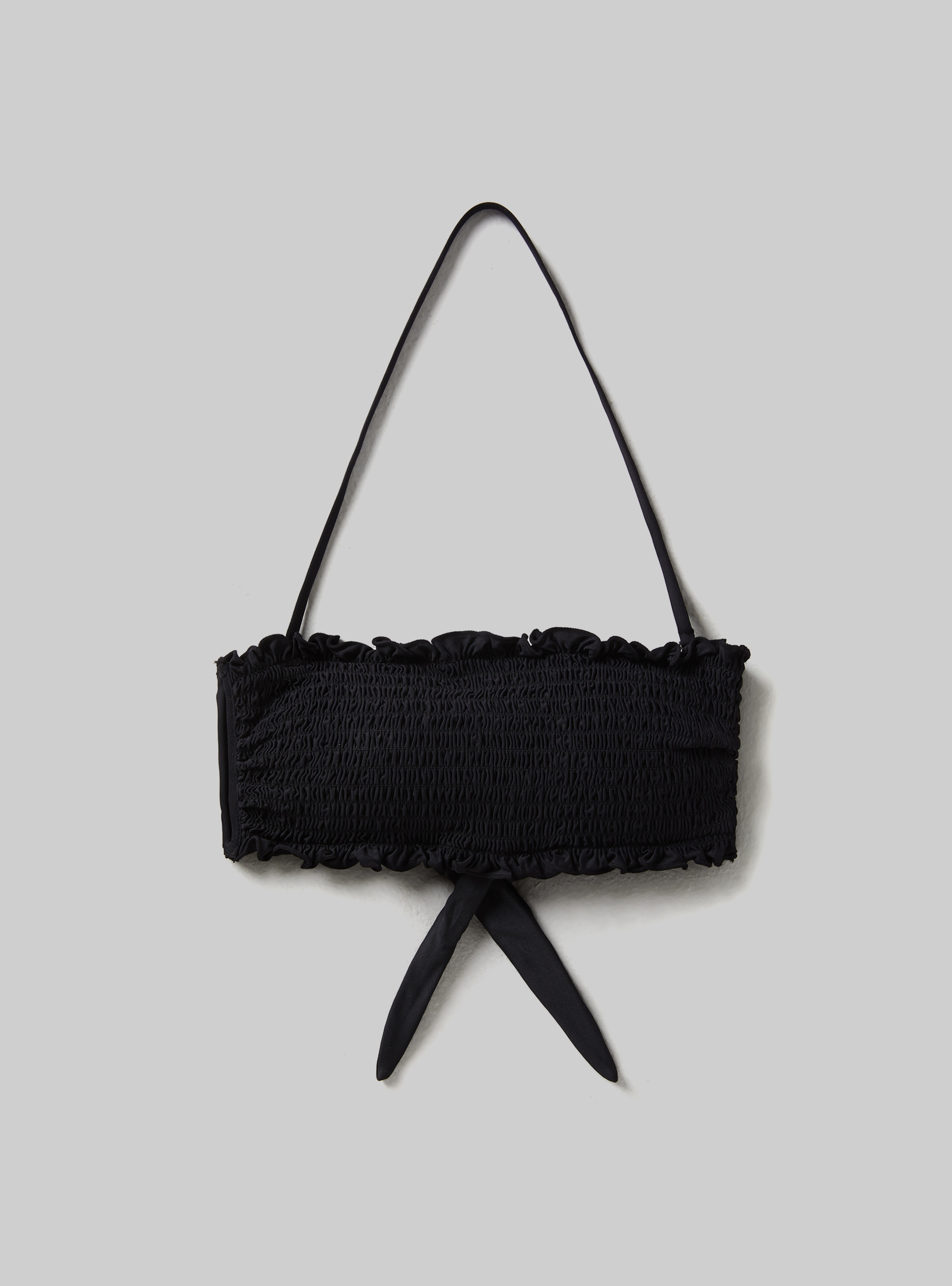 Top de bikini bandeau texturé, BK1 BLACK