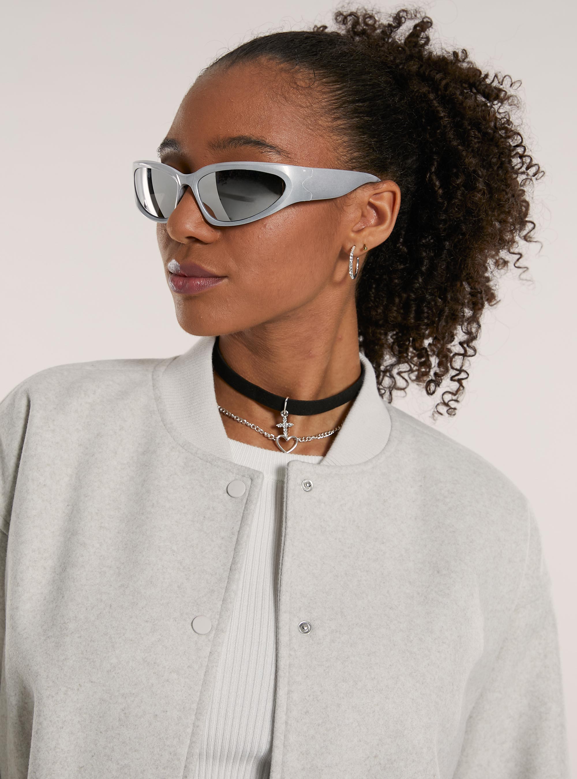 Bomber corto in panno, MWH2 OFF WHITE MEL