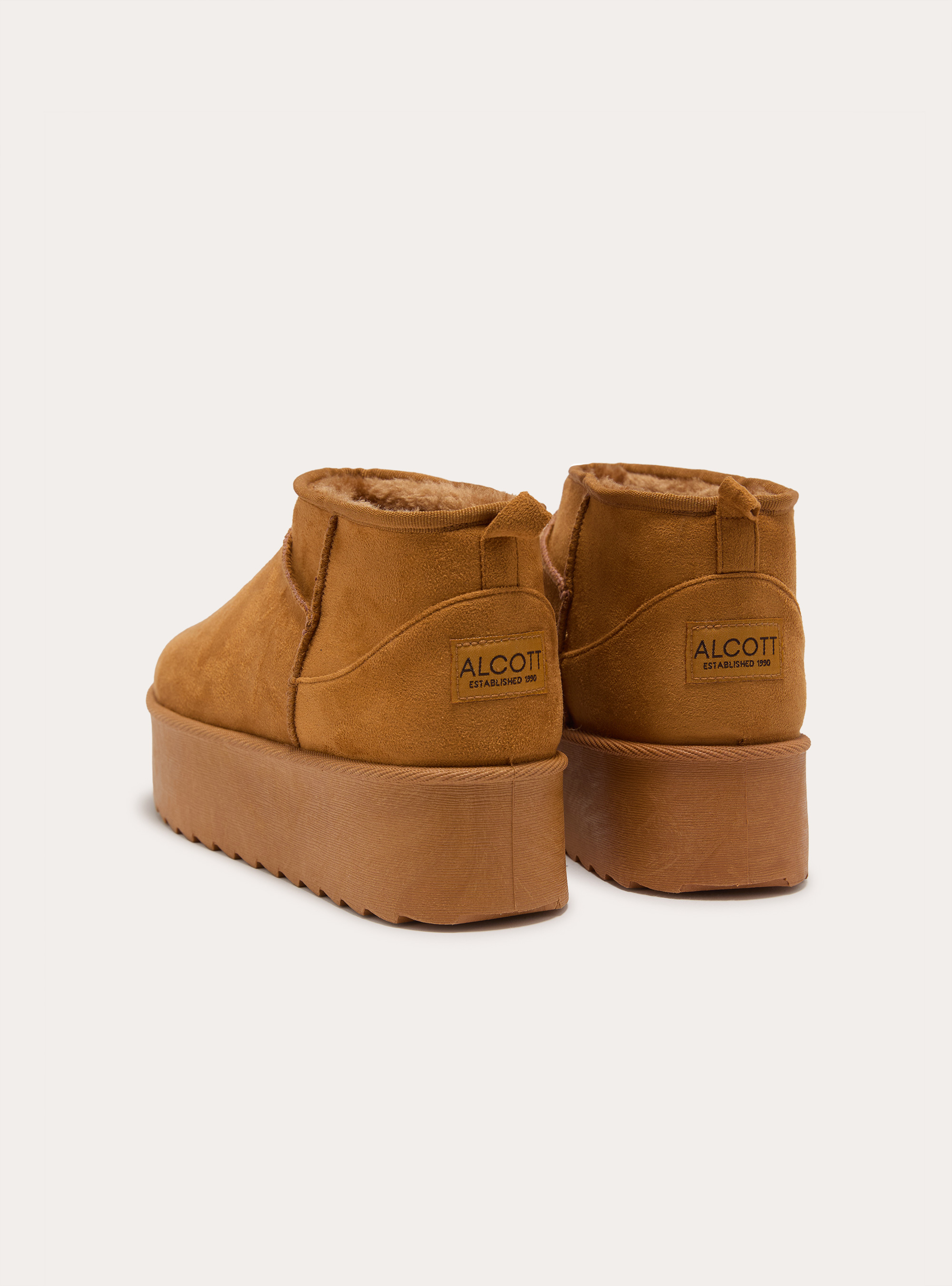 Stivaletti scamosciati con platform, CM2 CAMEL MEDIUM