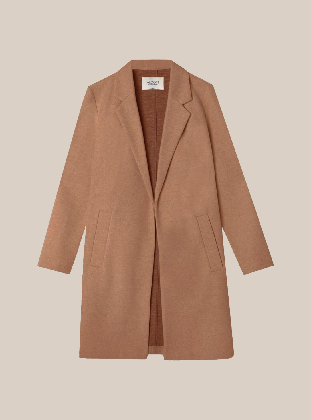 Cappotto in maglia garzata, C5603 TOBACCO